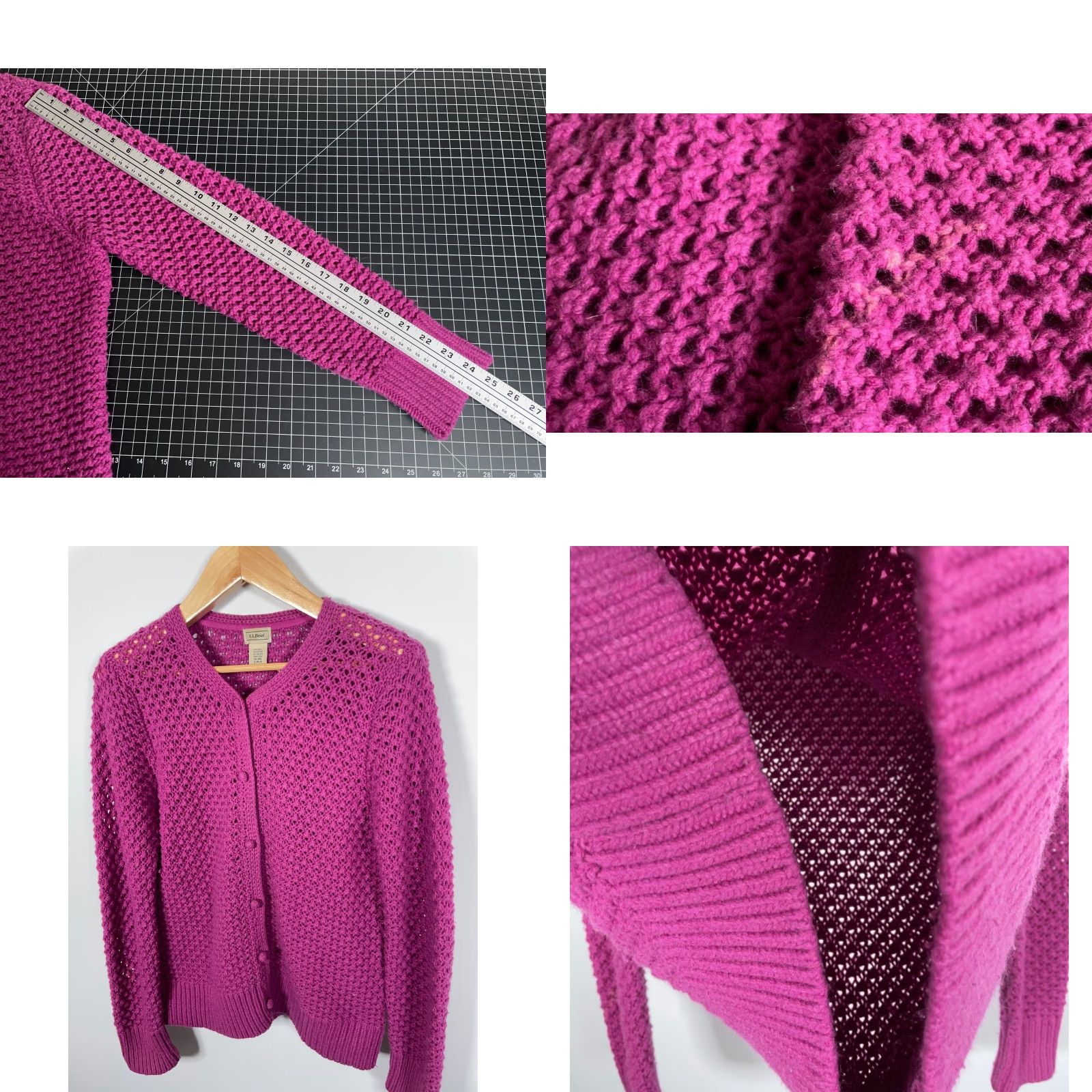 Vintage VINTAGE L.L. Bean Cardigan Sweater Women XL Purple Open Knit Angora Wool Blend Crew Neck Long Sleeve Caridgan Size XL / US 12-14 / IT 48-50 - 8 Thumbnail
