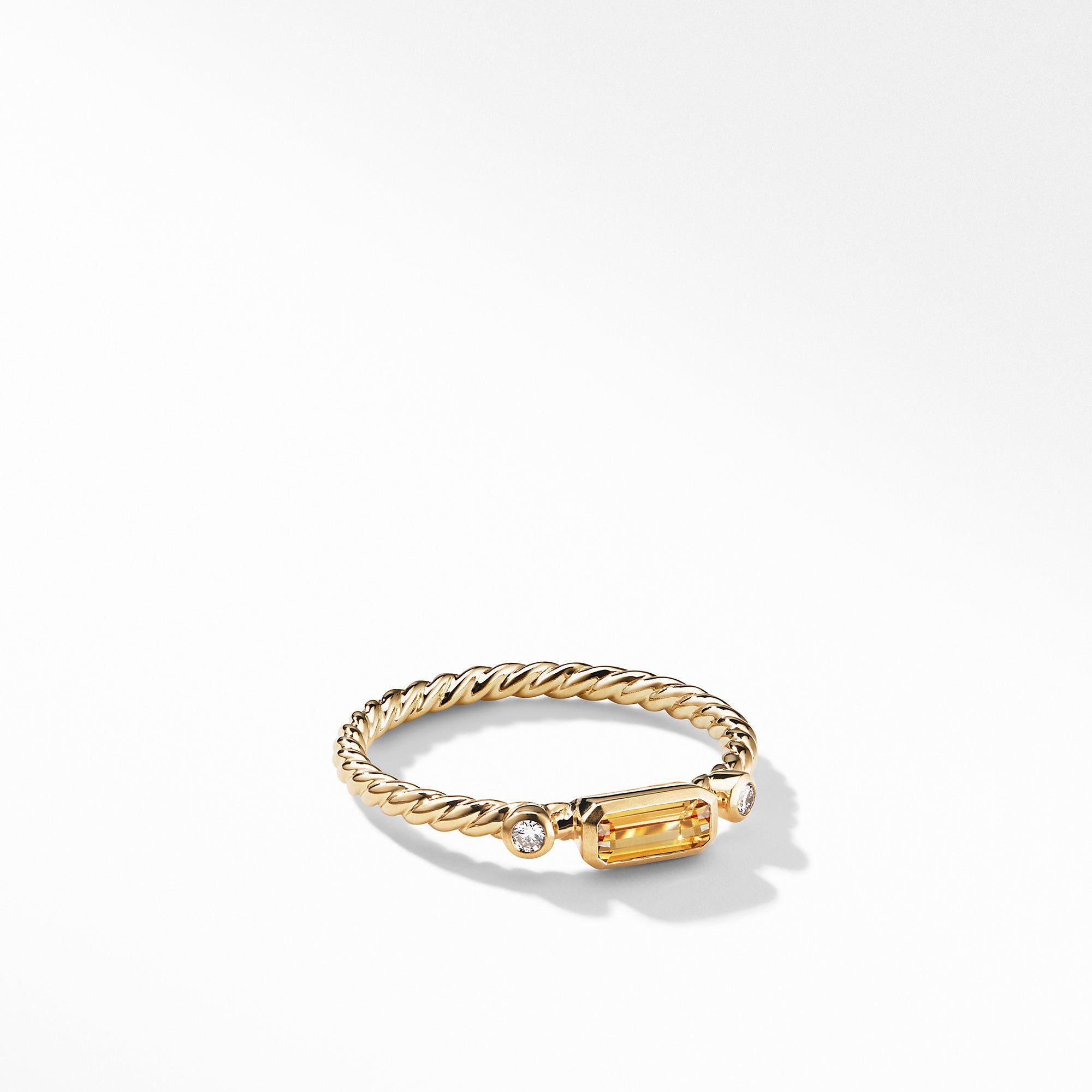 o1w1db10325 Ring in 18K Gold with Citrine and Diamonds & 2mm