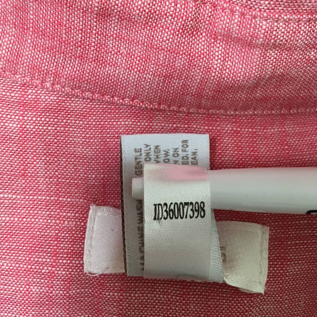 Chicos Chico's Size 2 (L) Cotton Pink Long Sleeve V-neck Jacket Size L / US 10 / IT 46 - 7 Thumbnail