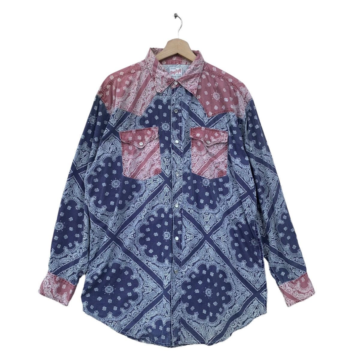 Japanese Brand Dog Fight Brand Paisley Bamdana Snap Button Shirt Grailed