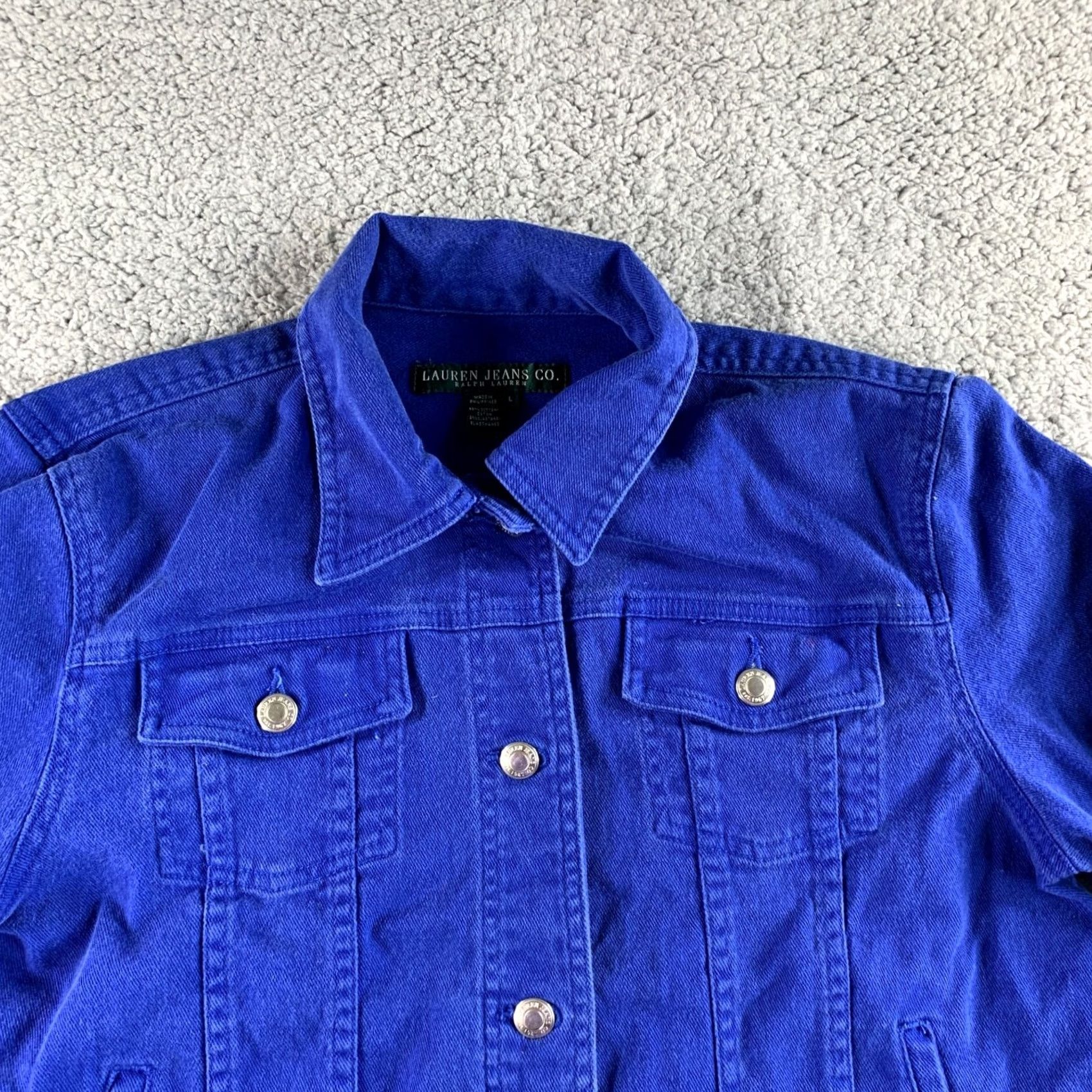 Ralph Lauren Lauren Jeans Ralph Lauren Trucker Jean Denim Jacket Women Large Stretch Blue NEW Size 36" / US 14 / IT 50 - 4 Thumbnail