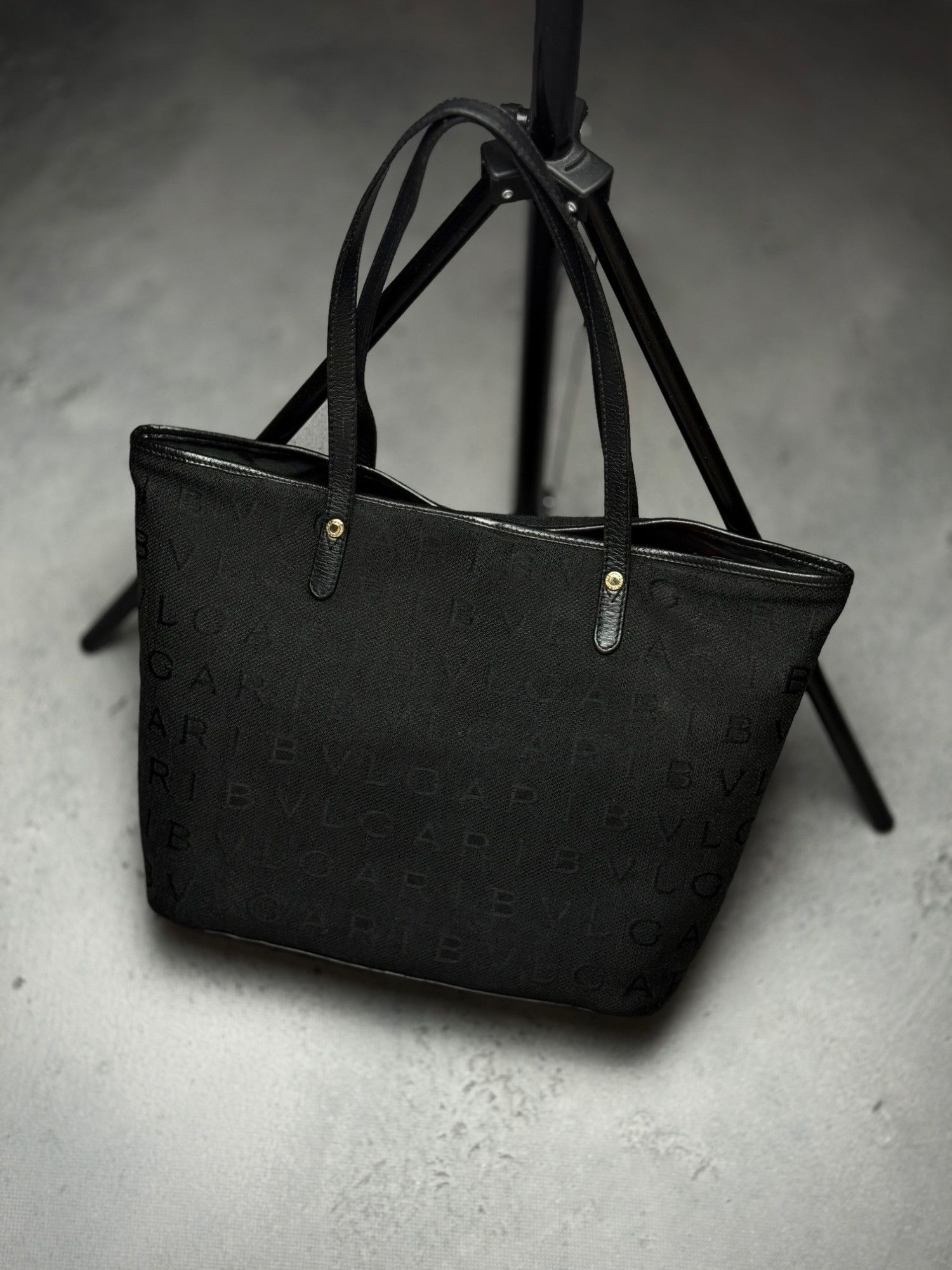 Bvlgari Bvlgari Black Monogram Handbag Tote Logomania Tote Bag y2k Size ONE SIZE - 2 Thumbnail