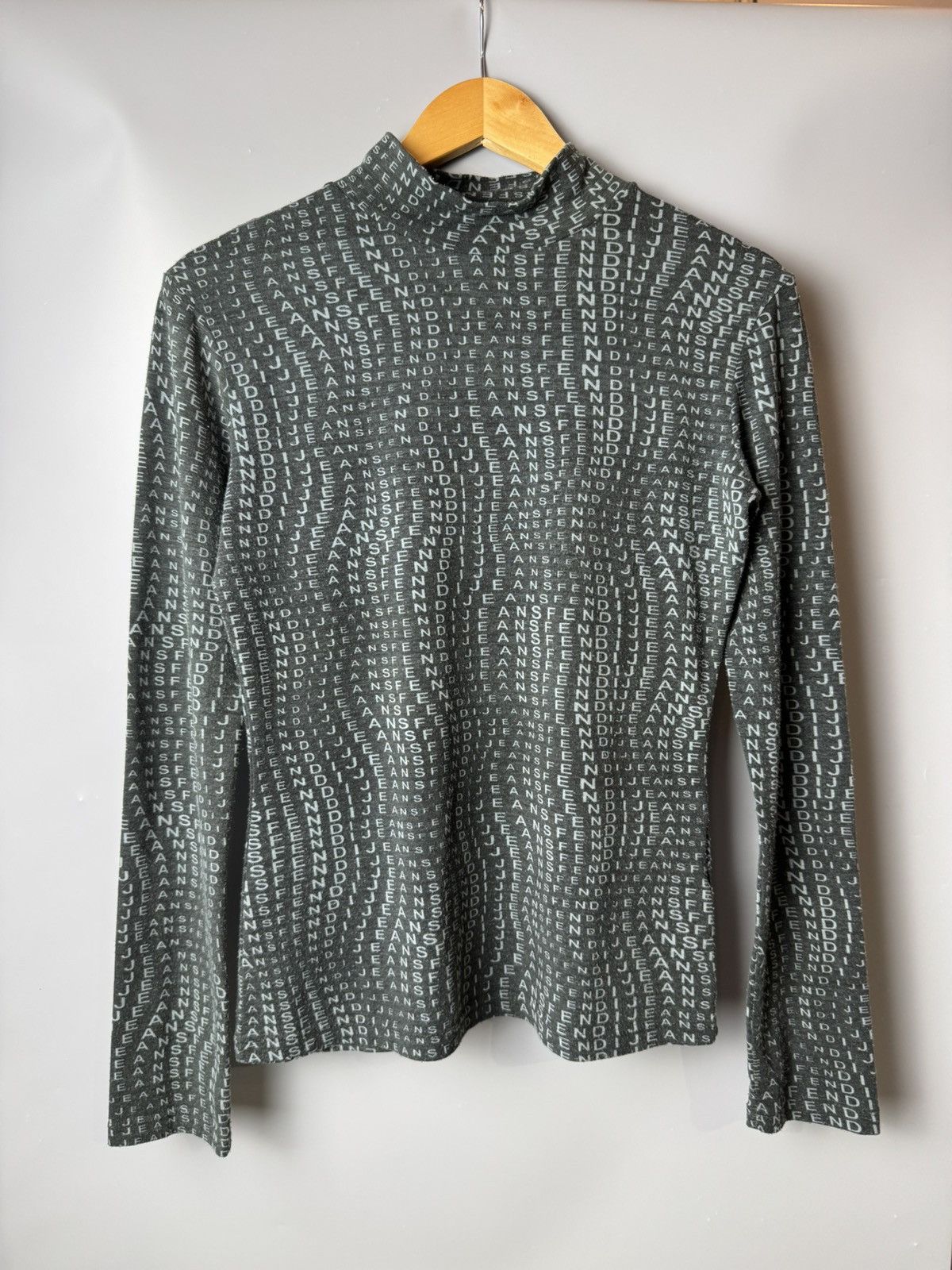 Fendi Vintage Fendi Jeans Monogram Wavy Print Turtleneck Size S / US 4 / IT 40 - 1 Thumbnail