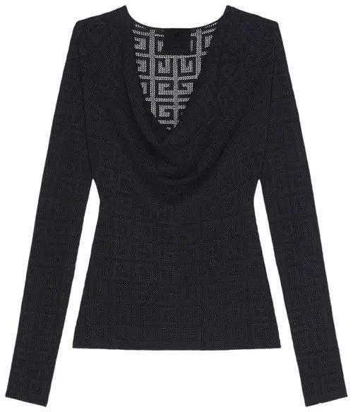Givenchy o1w1db10325 Draped V Neck Sweater in Black Size XS / US 0-2 / IT 36-38 - 1 Preview