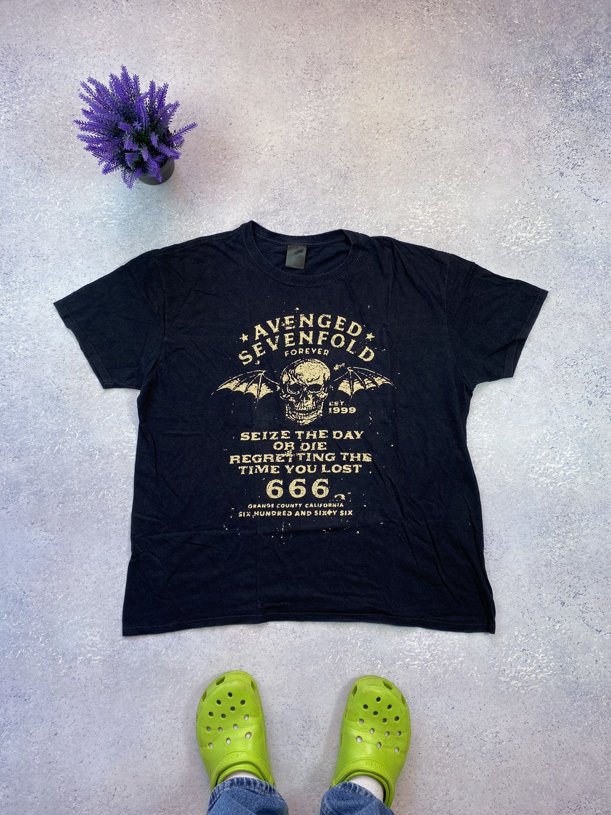 Band Tees × Vintage Avenged Sevenfold Men’s Black T-shirt With Big Logo Size US XXL / EU 58 / 5 - 2 Thumbnail