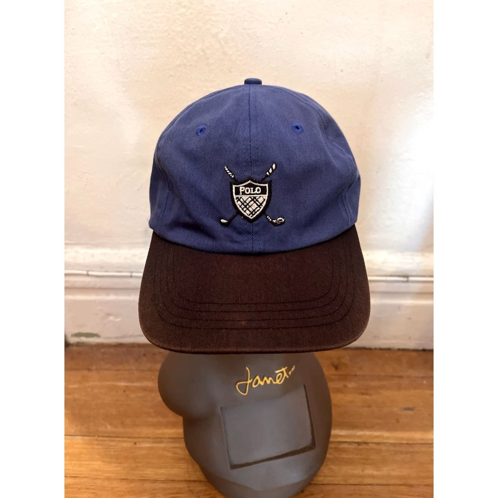 Polo Ralph Lauren VINTAGE Polo Ralph Lauren Golf Hat One Size Blue Shield Crest Cap Mens Baseball Cap 90s Classic Retro Sports Size US M / EU 48-50 / 2 - 2 Thumbnail