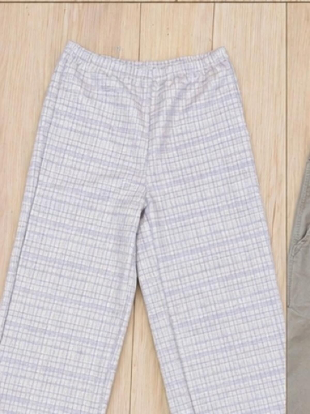 Other Light Lavender Plaid Wide Leg Pants Size 36" / US 14 / IT 50 - 2 Thumbnail