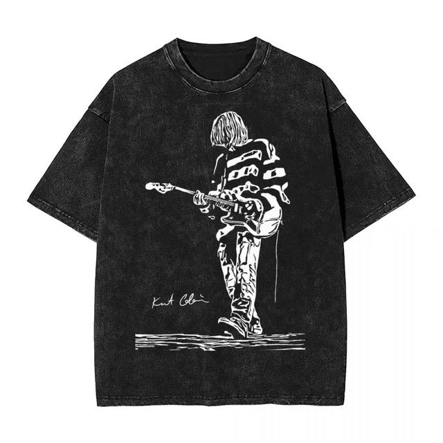 Japanese Brand Washed T-shirt Kurt Cobain Printed Graphic Size US L / EU 52-54 / 3 - 1 Thumbnail