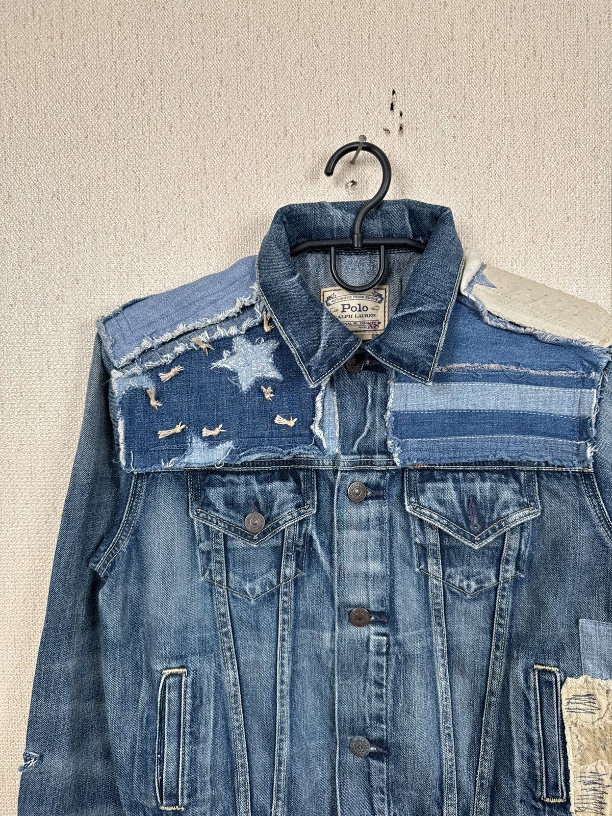 Polo Ralph Lauren Polo Ralph Lauren Patchwork Denim Trucker Jacket Sz XS Size XS / US 0-2 / IT 36-38 - 14 Thumbnail