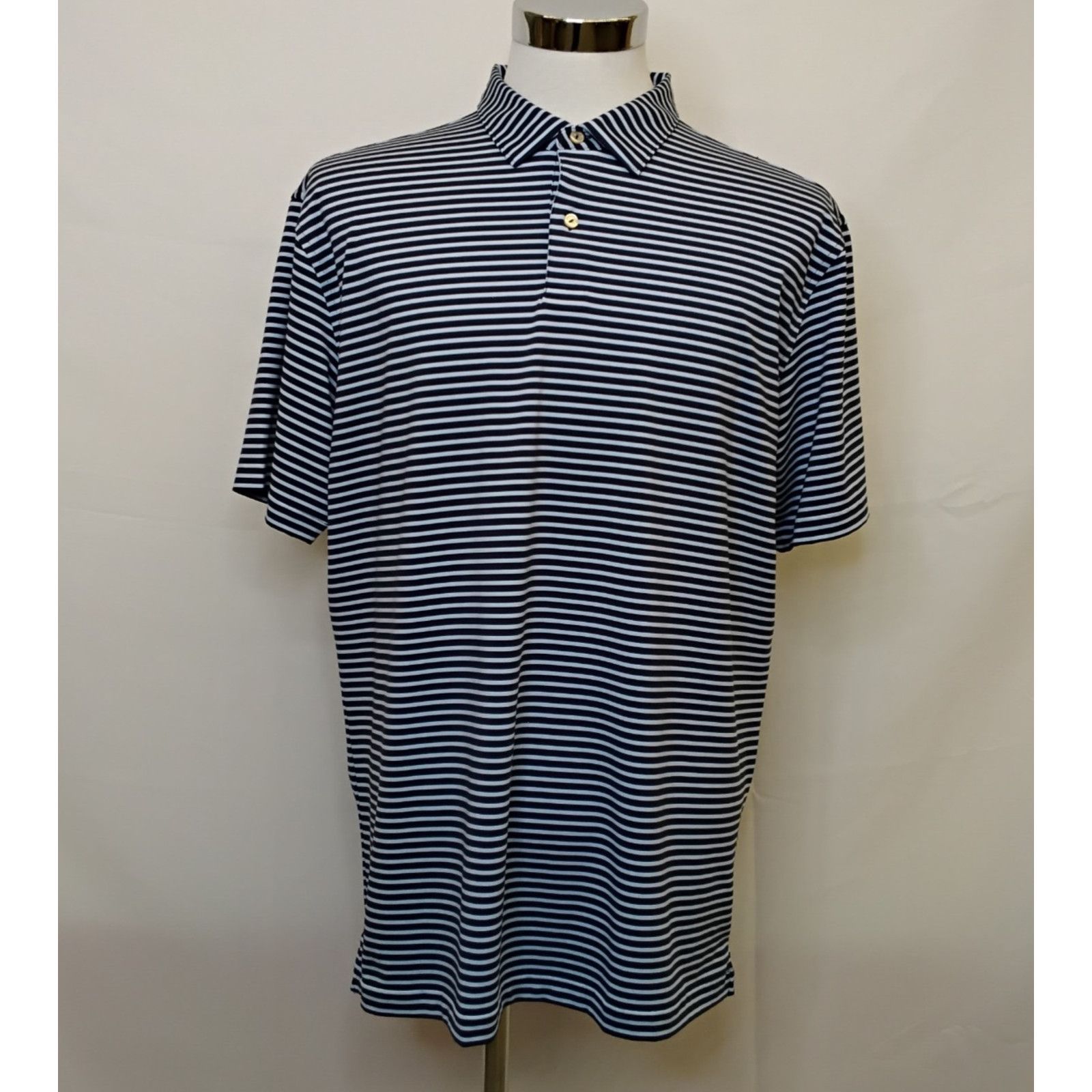 Peter Millar Peter Millar Crown Crafted Golf Shirt Men's XL Blue Striped Size US XL / EU 56 / 4 - 2 Thumbnail