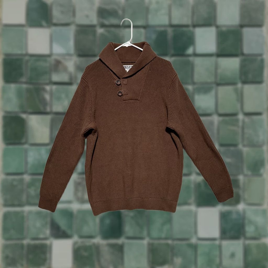 Duluth Trading Company DULUTH TRADING CO Brigadier Shawl Collar Brown Knit Sweater XLT Mens Pullover Size XLT Brown Knit Shawl Collar Sweater Size US XL / EU 56 / 4 - 1 Thumbnail