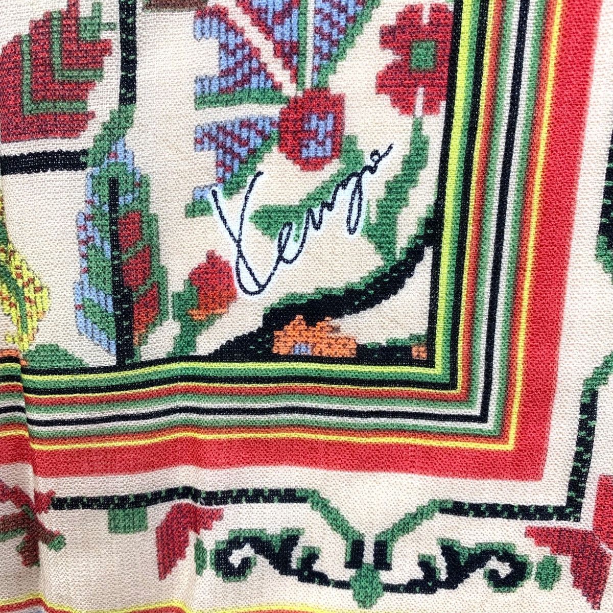 Kenzo Vintage KENZO PARIS FLORAL Over Print Baroque Scarf Shawl Size ONE SIZE - 4 Thumbnail