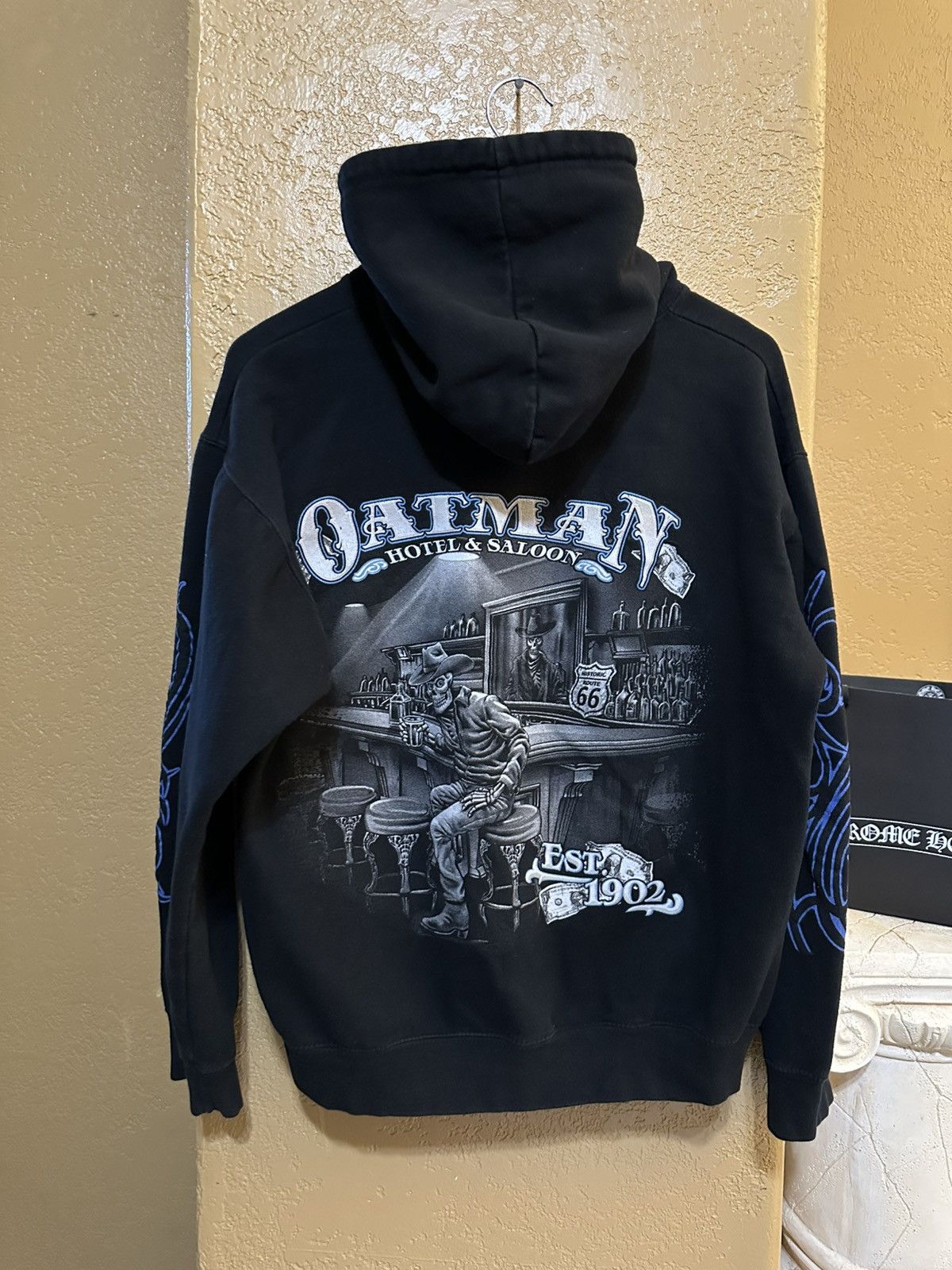 West Coast Choppers 📌 vintage Oatman Hotel & Saloon Skeleton Hoodie Size US S / EU 44-46 / 1 - 2 Thumbnail