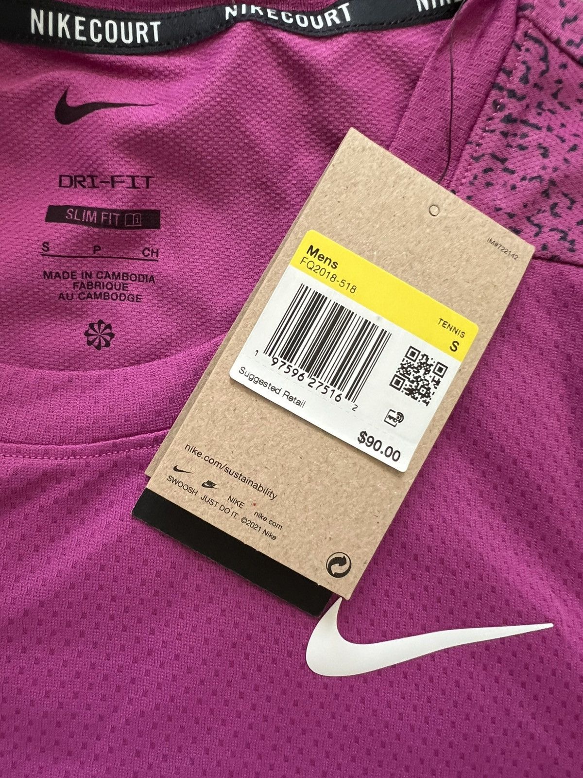 Nike Nike Court Grand Slam Tennis Shirt Dri Fit Short Sleeve Size US S / EU 44-46 / 1 - 7 Thumbnail