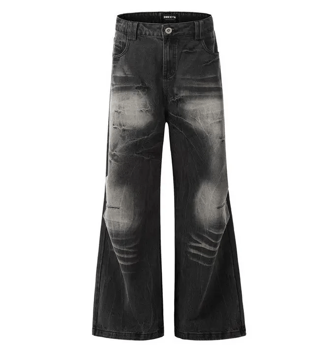 Jean Wash-faded distressed wide-leg jeans Size US 32 / EU 48 - 8 Thumbnail
