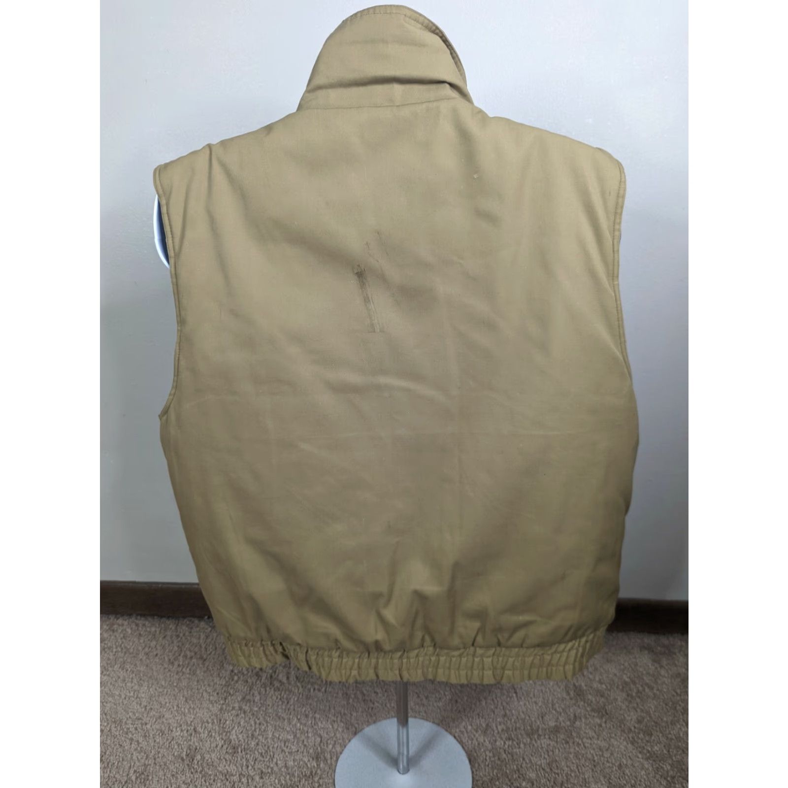 Parker VINTAGE Mountain Crest Parke Vest Coat Jacket Pockets Size Large Beige 80s Mens Vest Parka Season 80s Mens Size US L / EU 52-54 / 3 - 3 Thumbnail