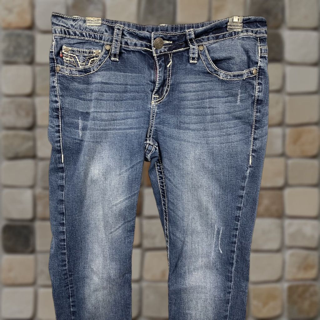 Vintage VIGOSS Blue Jeans Women's Size S8 Heritage Fit Slim Bootcut Stretch Hemmed READ Womens Jeans 8 Slim Bootcut Stretch Hemmed 28in blue Size 30" / US 8 / IT 44 - 1 Thumbnail