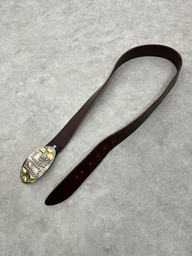 Dolce & Gabbana AW2004 Dolce & Gabbana Futuristic Buckle Brown Leather Belt Size ONE SIZE - 3 Thumbnail