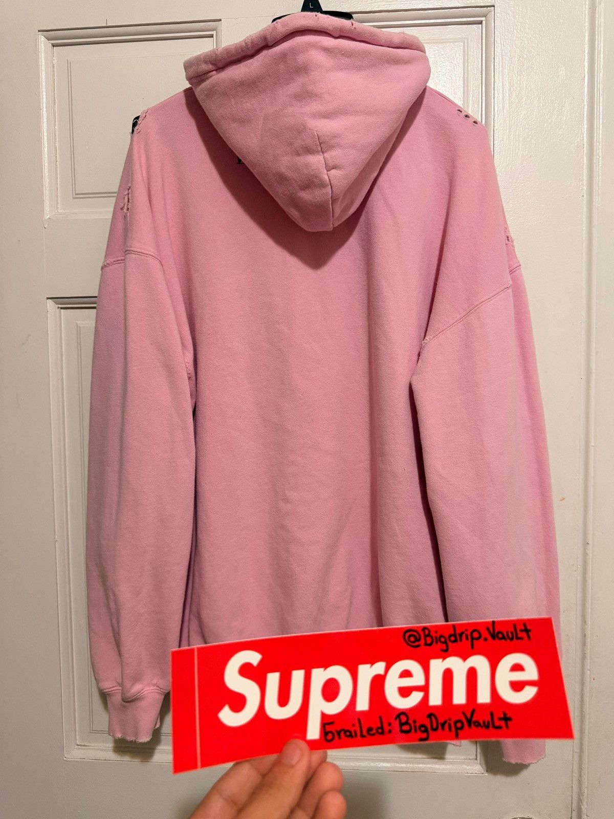 Balenciaga I Love You-Pink Balenciaga Distressed hoodie Size US XS / EU 42 / 0 - 3 Thumbnail