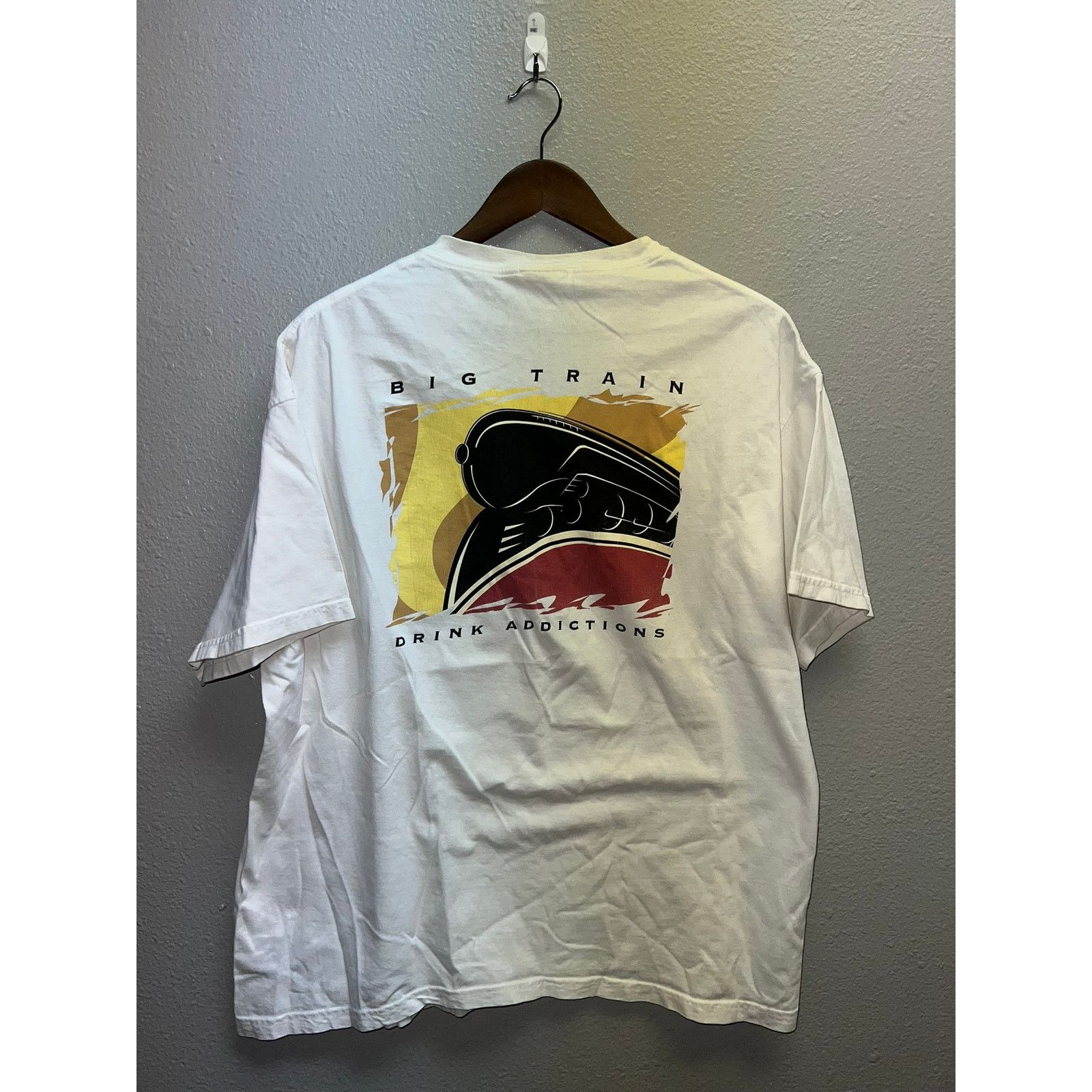 Hanes Vintage Big Train Shirt Drink Addictions Tee 90s 1990s XL Size US XL / EU 56 / 4 - 7 Thumbnail