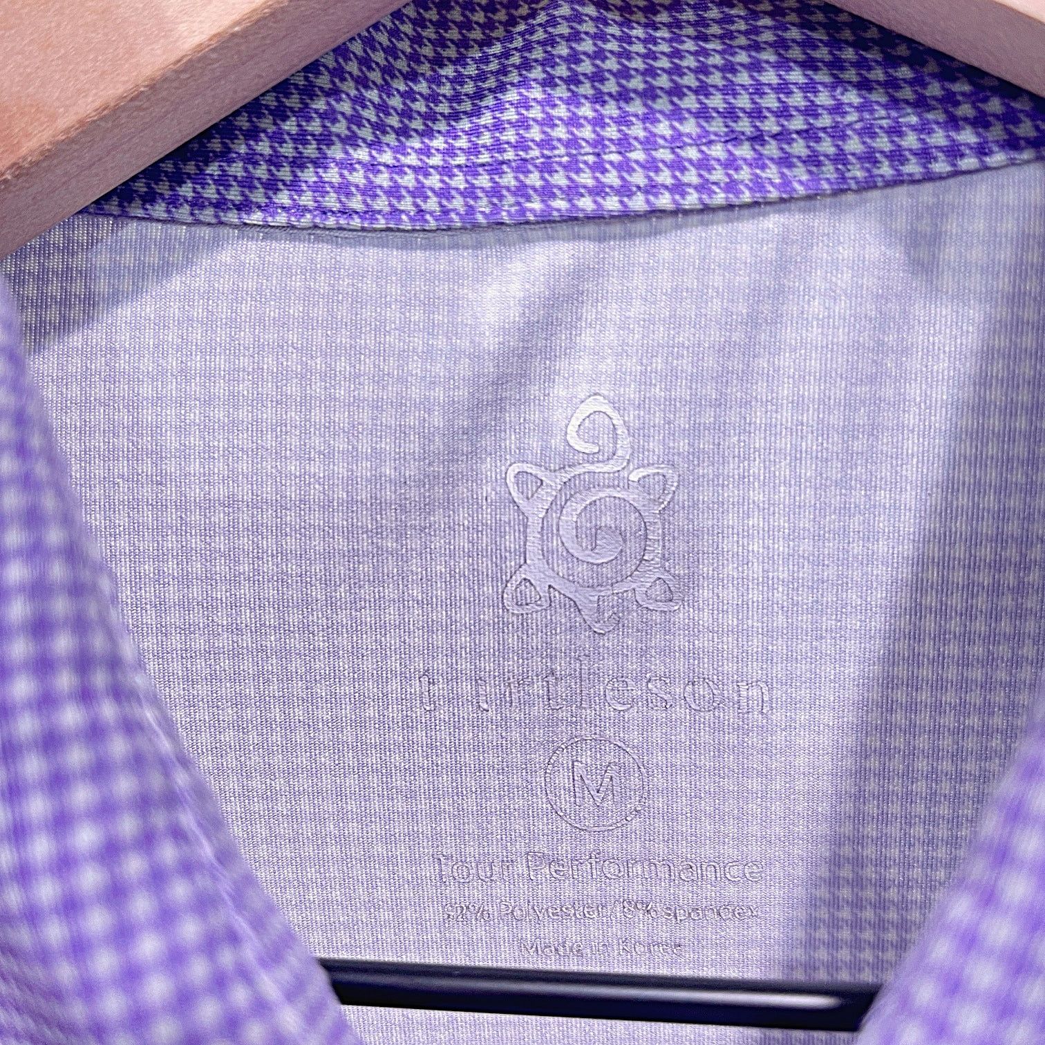 Other TURTLESON Performance Golf Polo Purple Houndstooth Medium Size US M / EU 48-50 / 2 - 7 Thumbnail