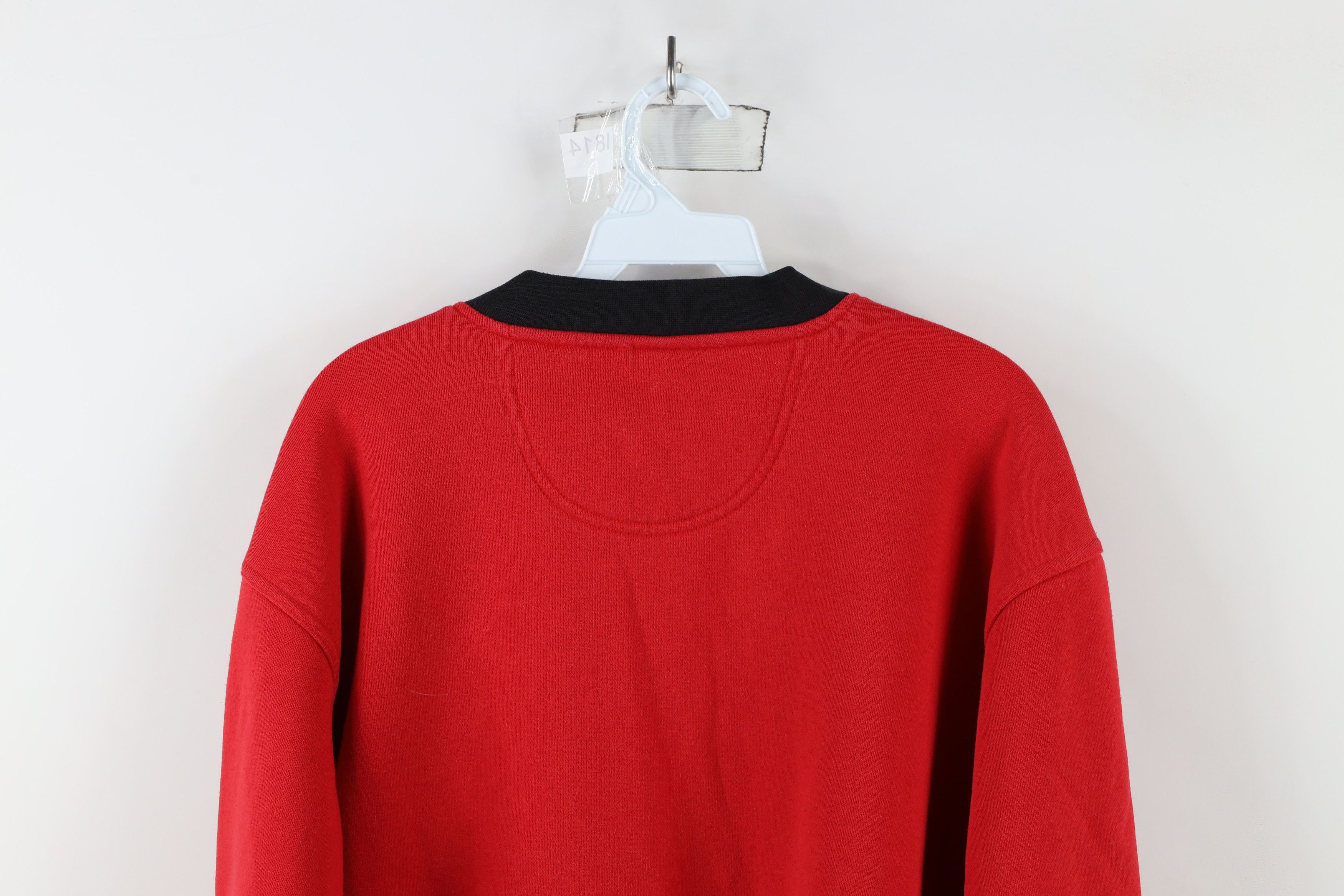 Vintage Vintage 90s Ohio State University V-Neck Sweatshirt Red Size US L / EU 52-54 / 3 - 10 Thumbnail