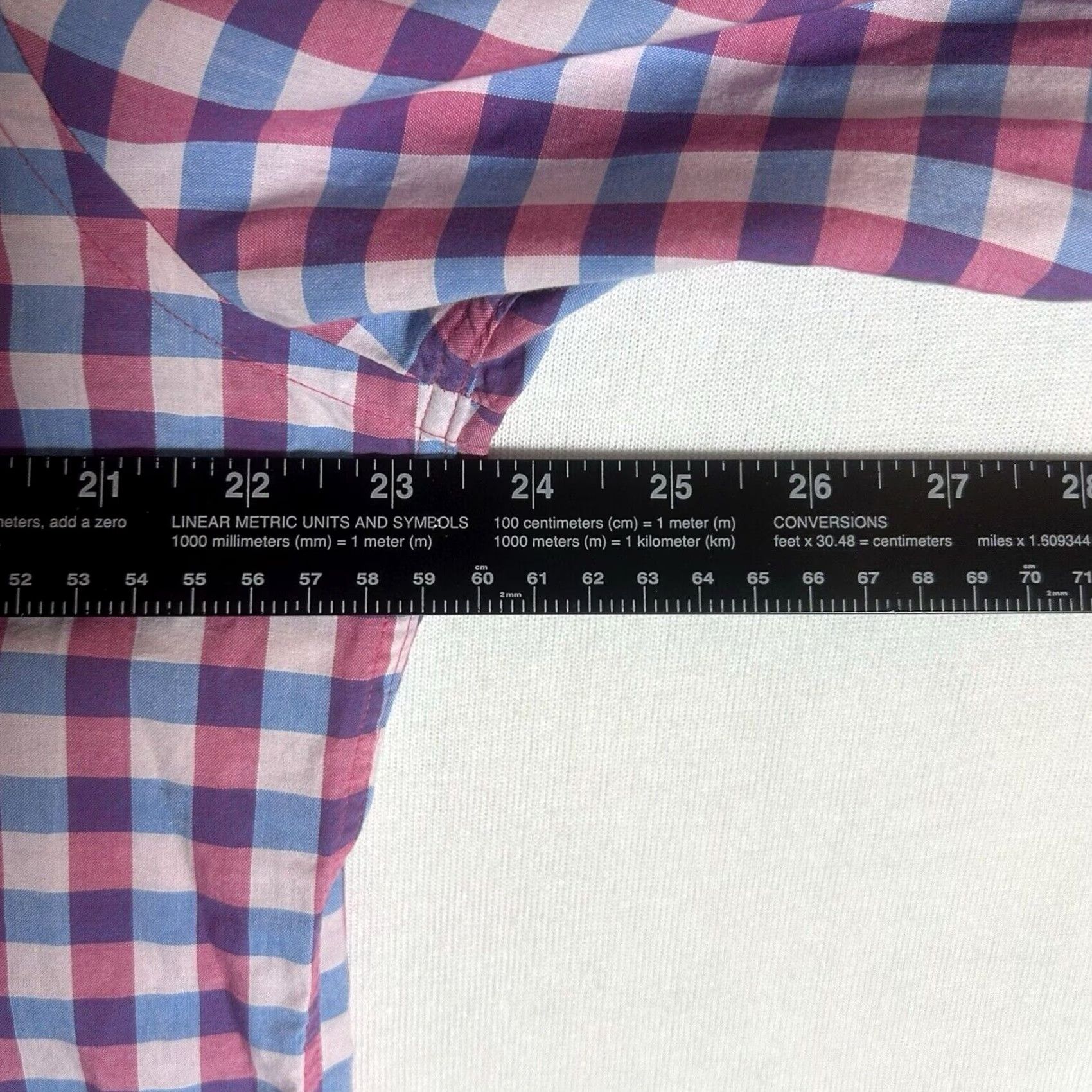 Express Express Modern Fit Mens Large 16-16.5 Shirt Purple Plaid Long Sleeve Button Down Size US L / EU 52-54 / 3 - 7 Thumbnail