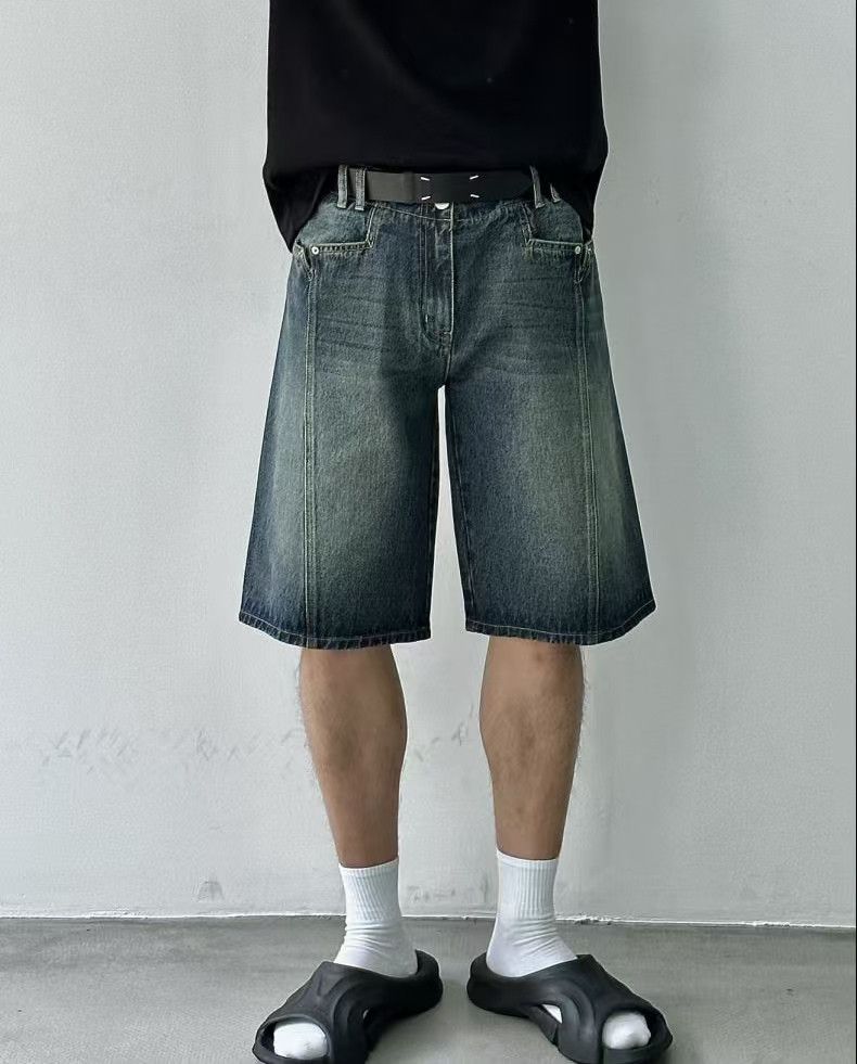Japanese Brand × Jean Blue washed loose versatile denim shorts Size US 32 / EU 48 - 1 Thumbnail