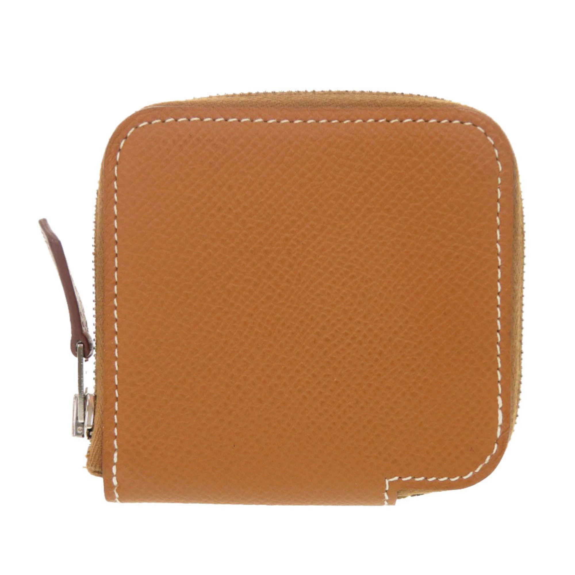 Hermes Hermes Excellent condition Hermès Azap Silkin Compact Mini, Epsom leather, gold with silver hardware, C stamp (2018), brown, 1560 Size ONE SIZE - 1 Thumbnail