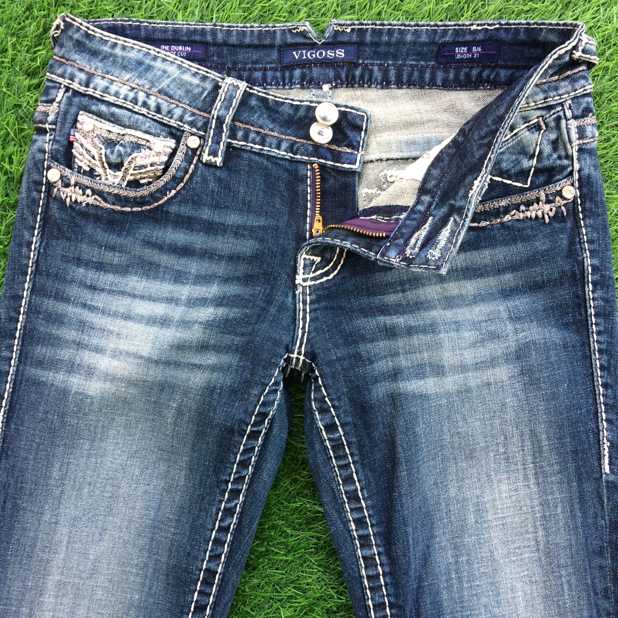 Japanese Brand Low Waist Flared Denim Pants #D-838 Size 28" / US 6 / IT 42 - 2 Thumbnail