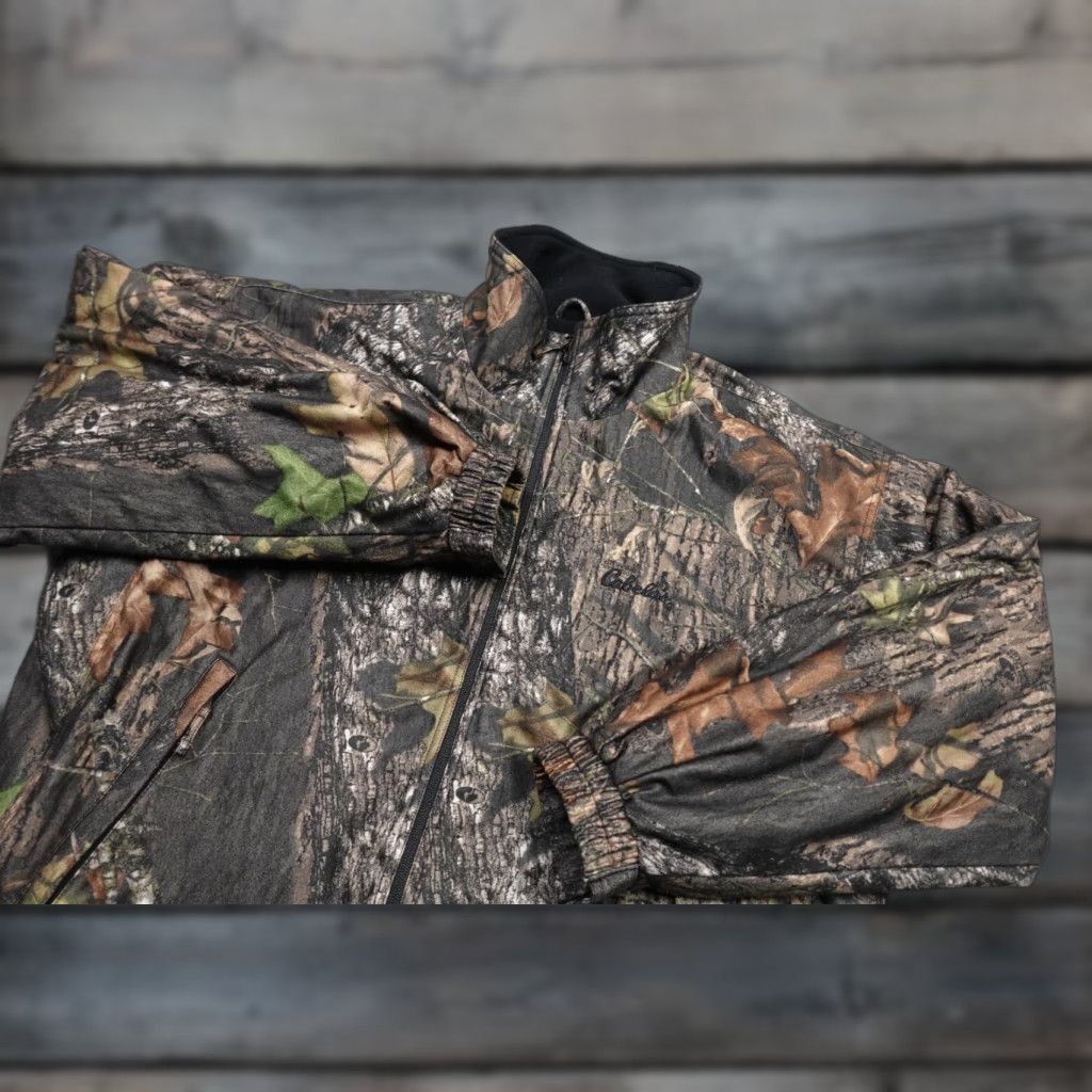 Vintage Cabela's Mossy Oak Camouflage Jacket Mens XL Brown Camouflage Jacket Overcoat Fleece Lined Hunting Winter Fall Spring Bodysuit? Size 46R - 1 Thumbnail