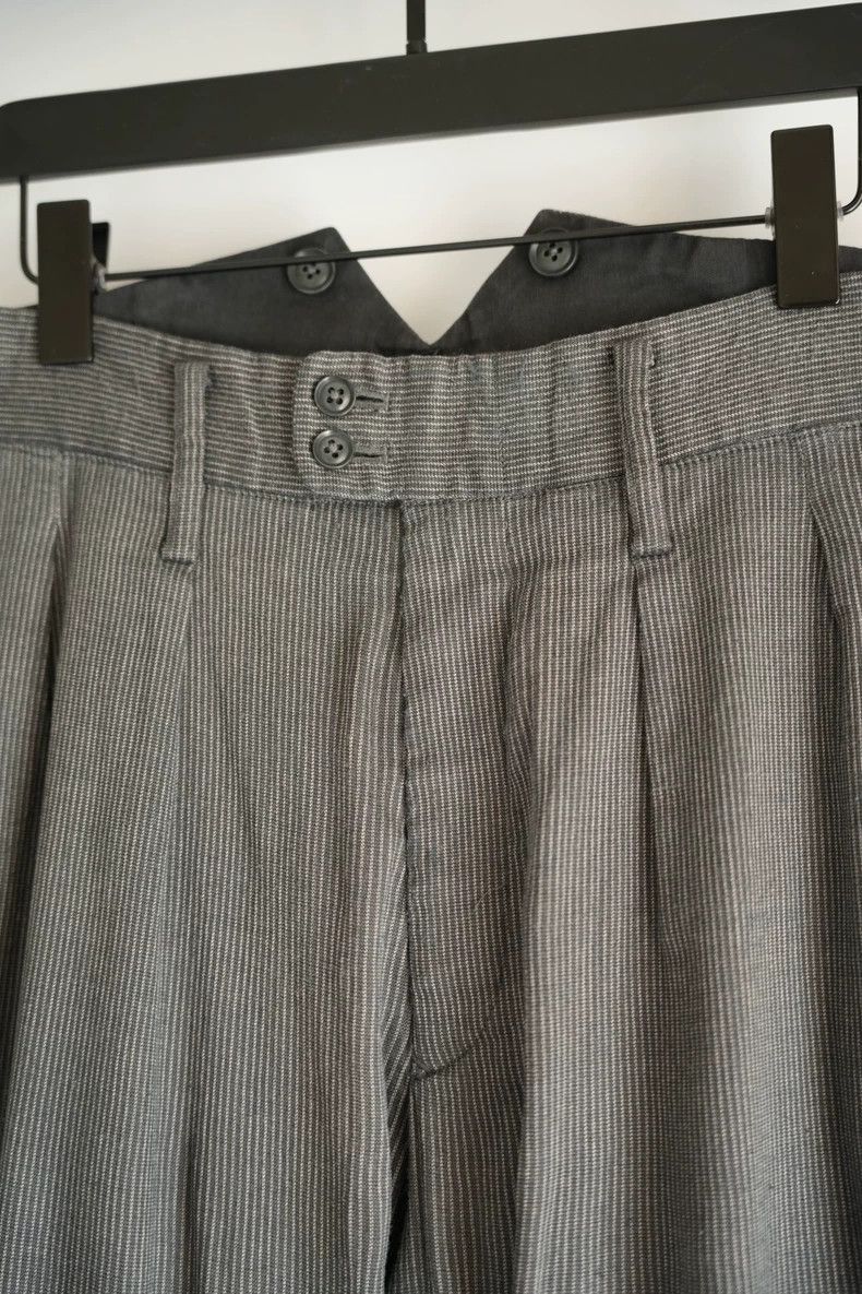 Yohji Yamamoto Yohji Yamamoto Yohji Yamamoto Grey Striped Tail Pants Size US 42 / EU 58 - 3 Thumbnail
