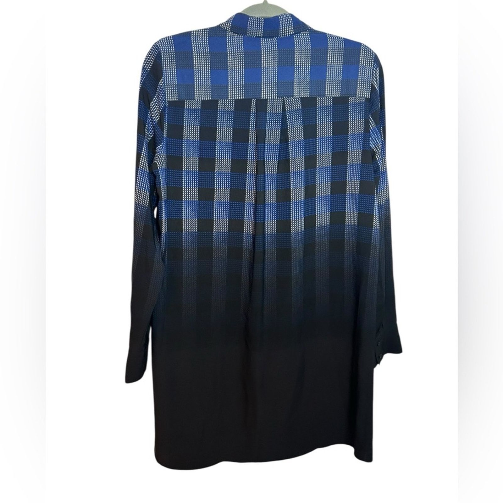 THAKOON Thakoon Blue and Black Checkered Shirt Dress Size M / US 6-8 / IT 42-44 - 2 Thumbnail