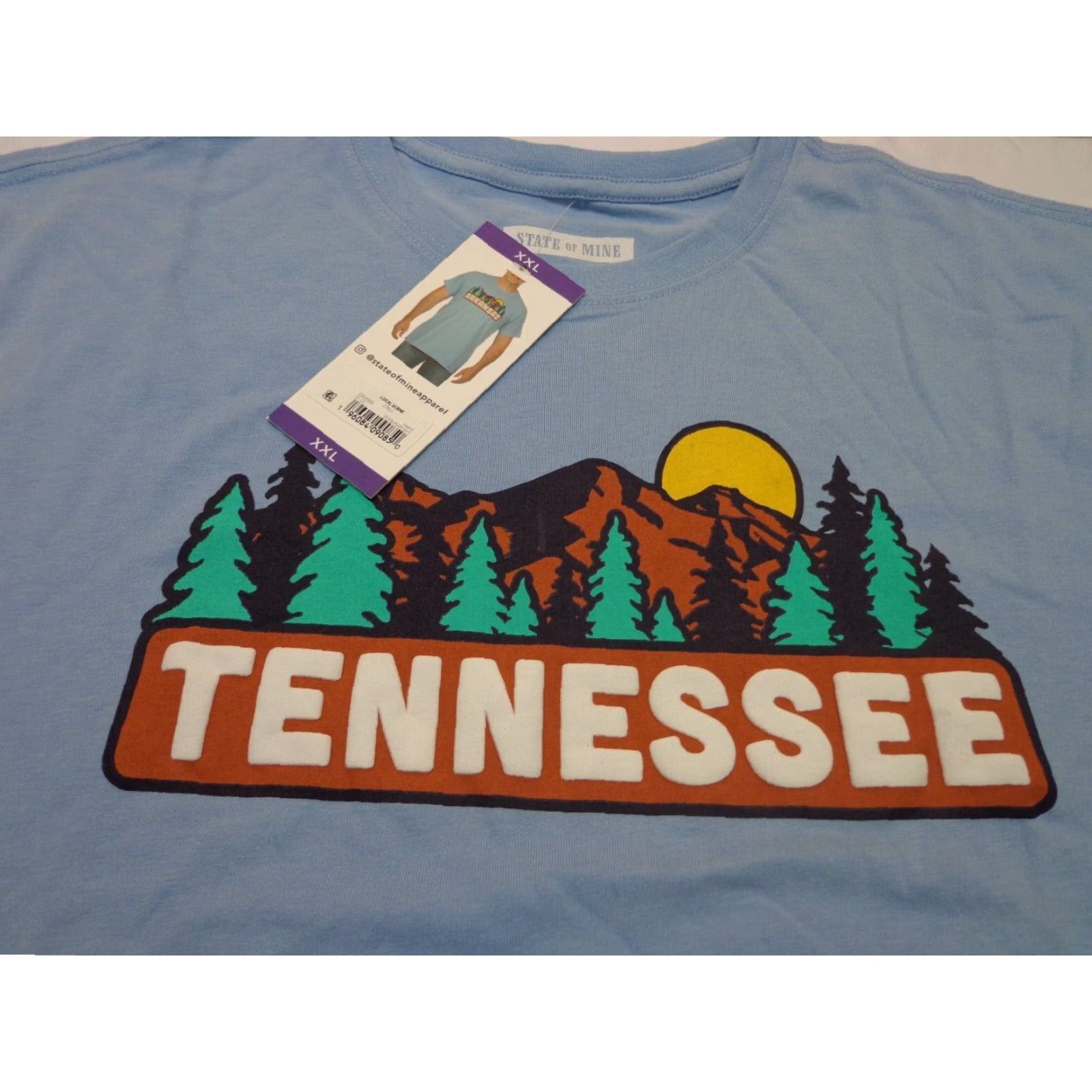 Vintage State Of Mine Tennessee Mountain Graphic T-Shirt Blue 2XL Men XS? Wait. Size US XXL / EU 58 / 5 - 2 Thumbnail