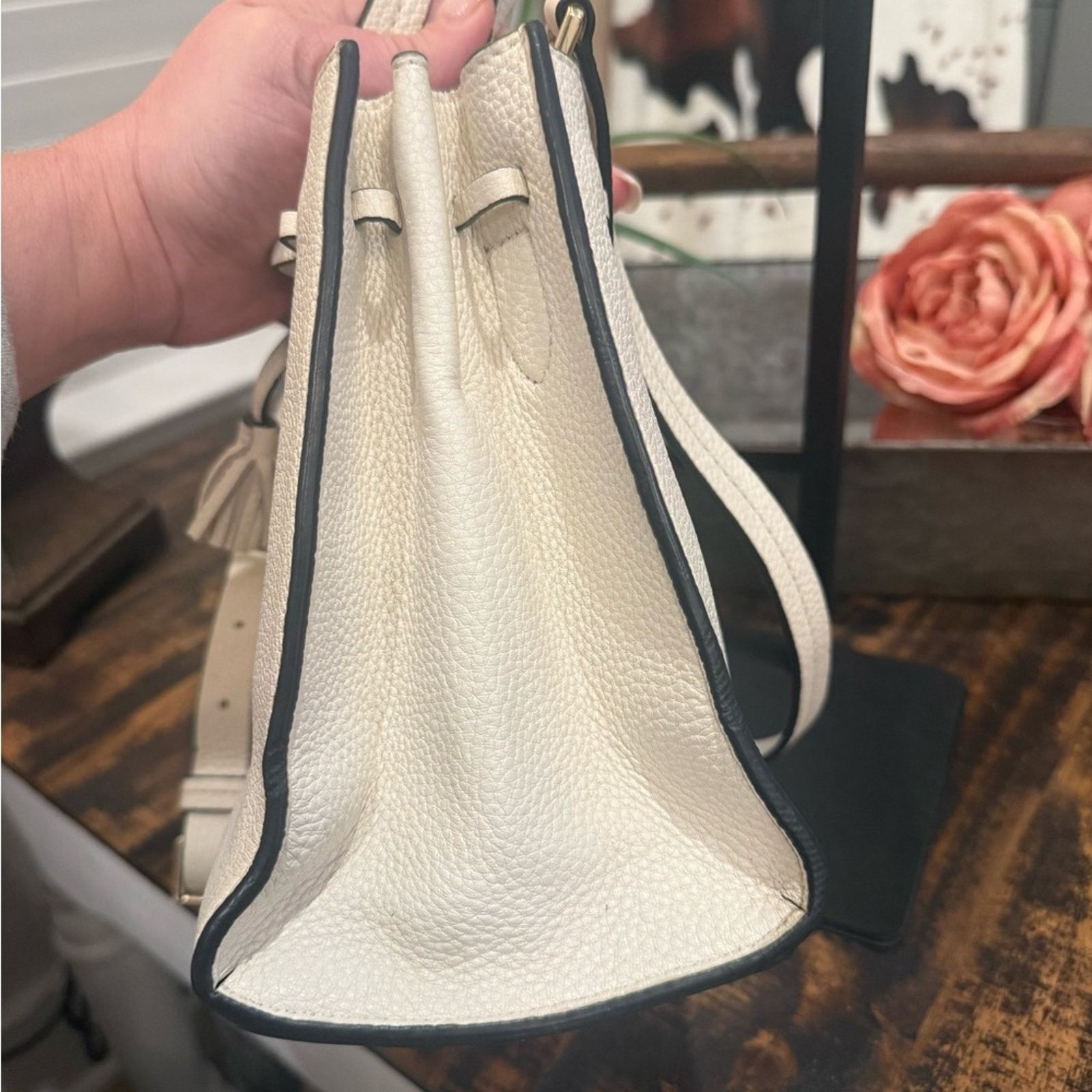 Kate Spade Kate Spade Cream Satchel with Tassels Size ONE SIZE - 4 Thumbnail