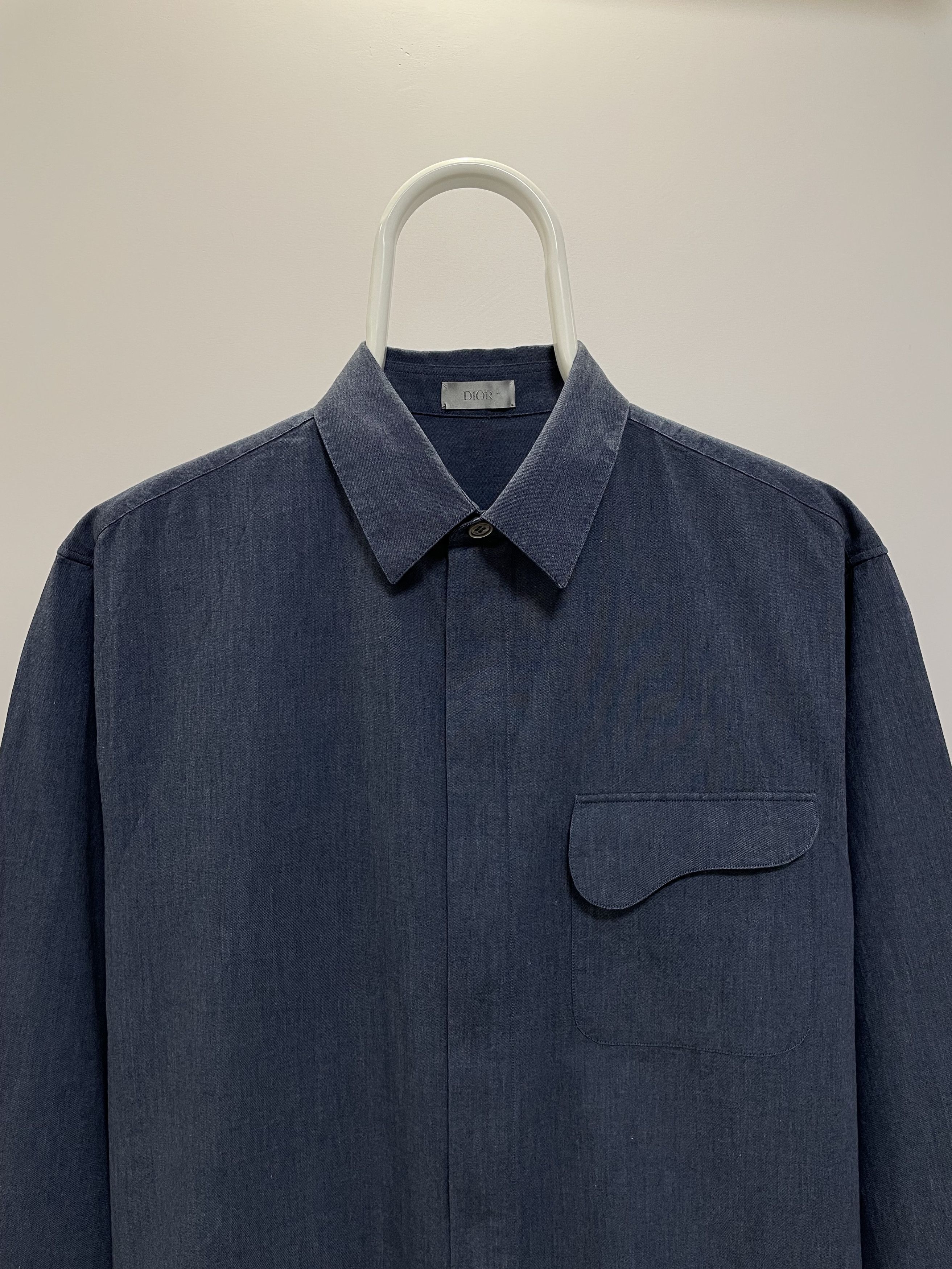 Dior DIOR Woven Shirt Zipped Button Up Saddle Pocket Overshirt Size US L / EU 52-54 / 3 - 8 Thumbnail