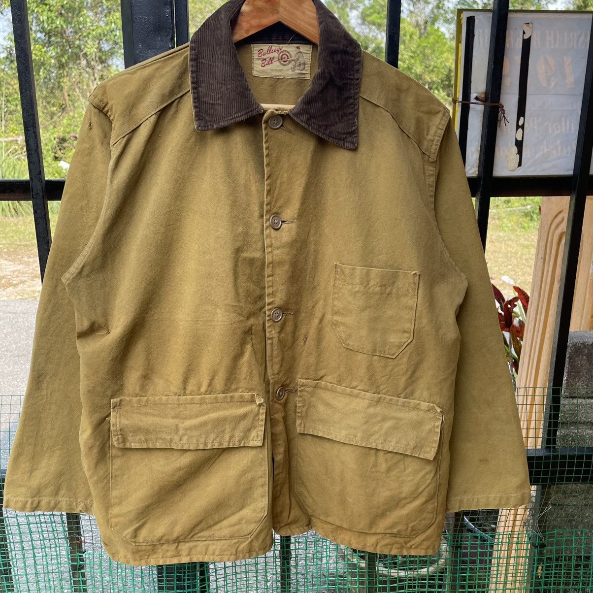 American Apparel 🔥Vintage 70s Bulls Eyes Duck Canvas Hunting Chore Jacket Size US M / EU 48-50 / 2 - 5 Thumbnail