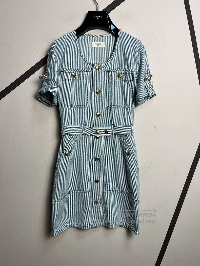 Celine CELINE Denim Dress Size XS / US 0-2 / IT 36-38 - 1 Thumbnail