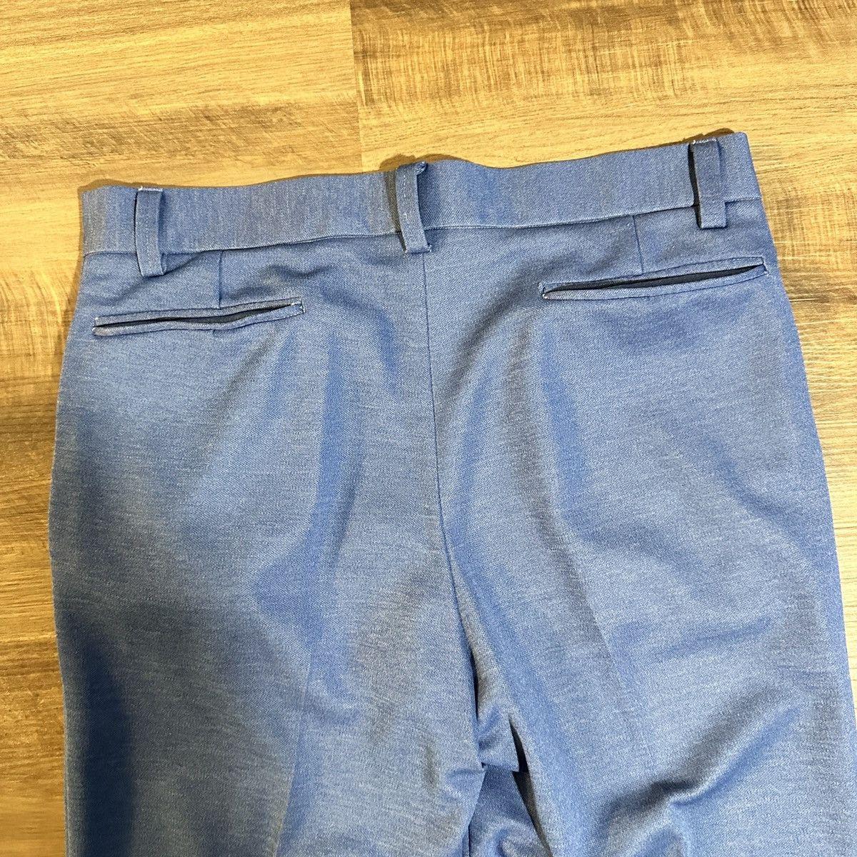Vintage 1960s Custom Made Bell Bottom Pants 32” x 26” Blue Polyester Size US 32 / EU 48 - 8 Thumbnail
