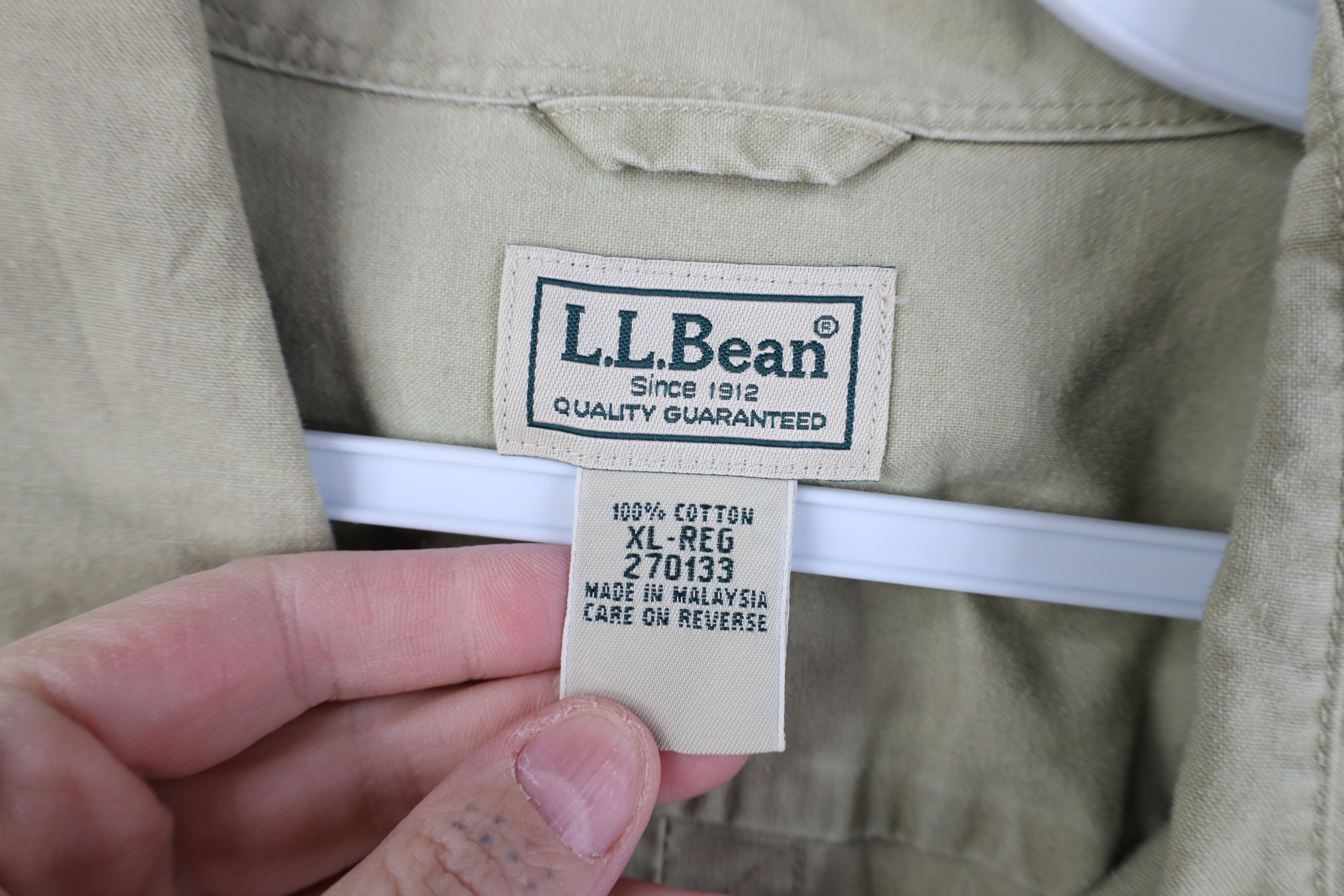 L.L. Bean Vintage 90s LL Bean Safari Bush Button Shirt Beige Cotton Size US XL / EU 56 / 4 - 4 Thumbnail
