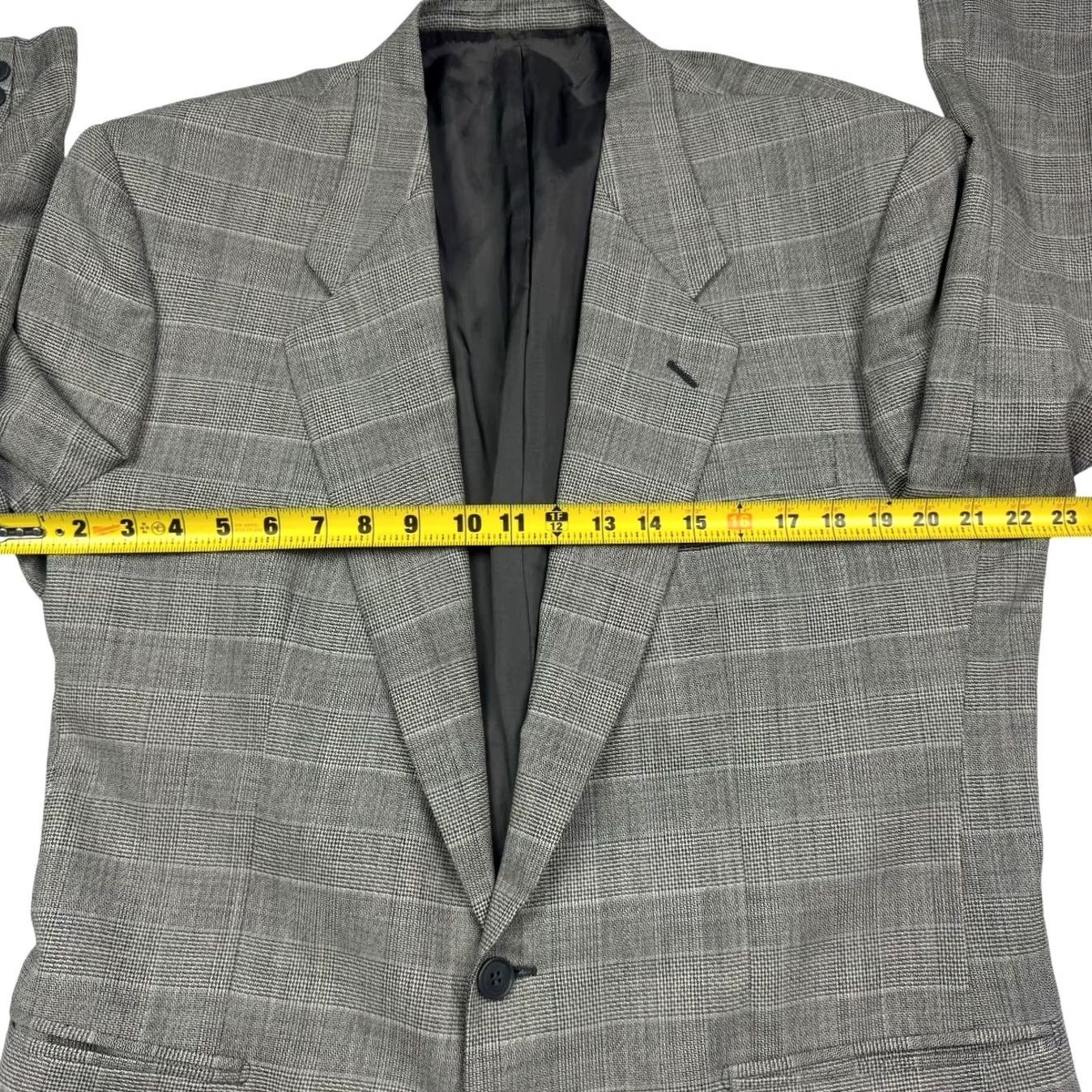Lubiam Lubiam Men’s Wool 1-Button Blazer Jacket Gray Italy 42 R Blazer Wool Notch 2 Button Sleeves Regular Plaid Mens Size 42R - 7 Thumbnail