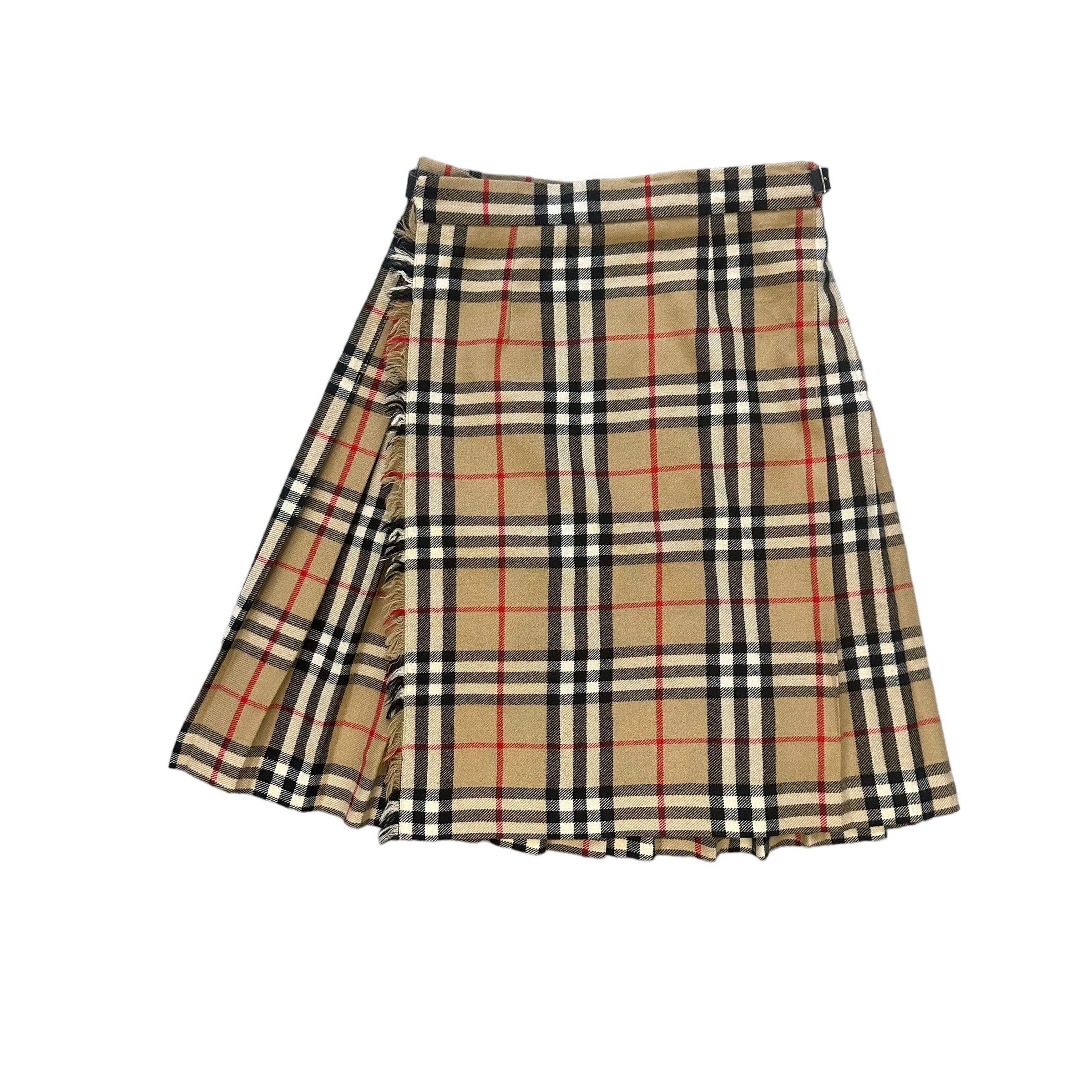 image of Burberrys Nova Check Wool Mini Skirt 7721-167, Women's (Size 26)