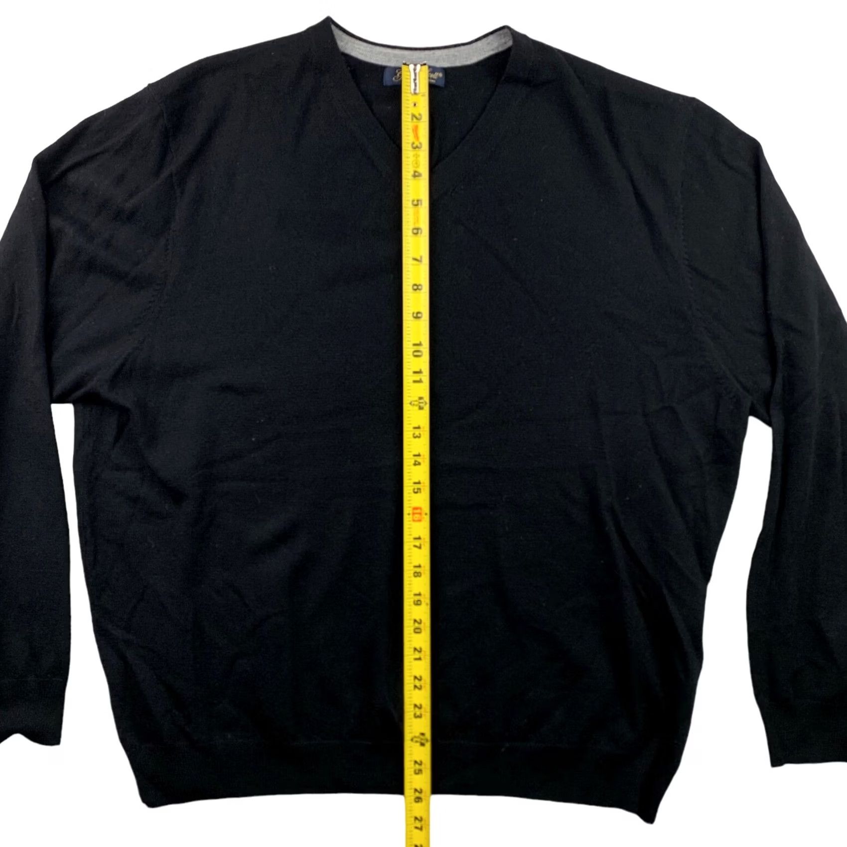 Vintage Garret Scott Men's Sweater Pullover V-Neck 2XL Wool Black Knit 100% Wool Long Sleeve Knit Shirt Style Regular Mens Size US XXL / EU 58 / 5 - 5 Thumbnail