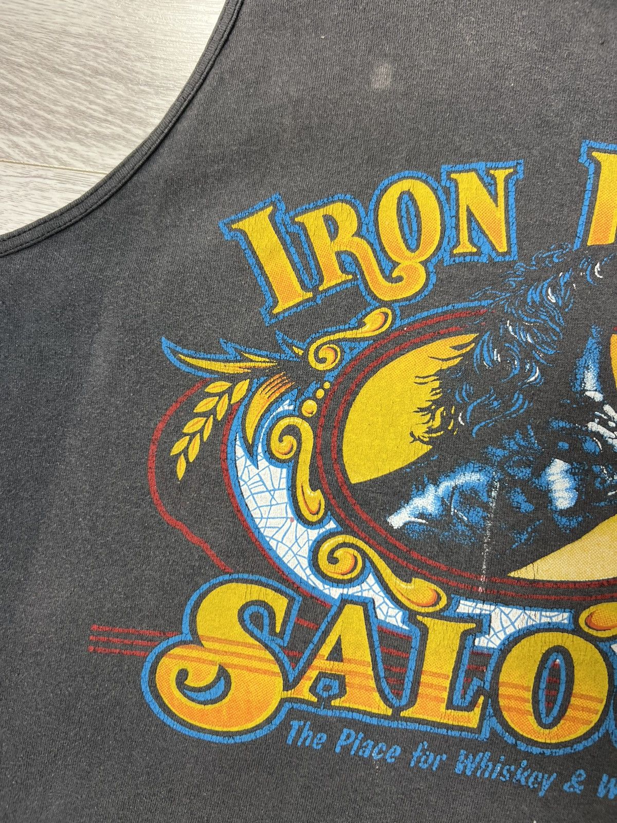 Harley Davidson Vintage Iron Horse Saloon Single Stitch Sleeveless Big Logo Size US XL / EU 56 / 4 - 5 Thumbnail