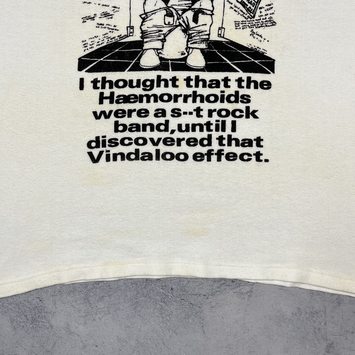 Vintage Vintage “Haemorrhoids Is A Rock Band” Humor T Shirt 1980’s Size US M / EU 48-50 / 2 - 12 Thumbnail