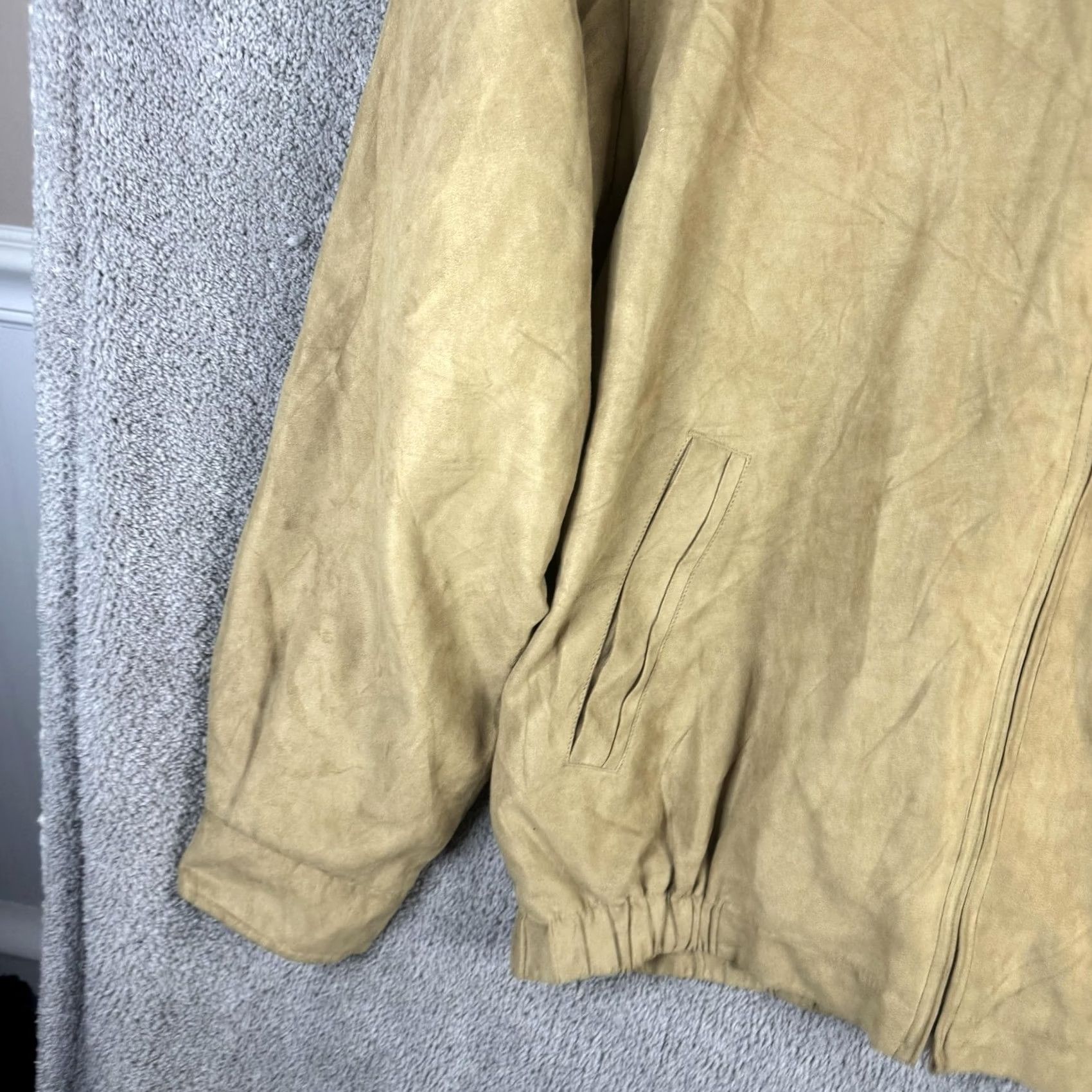 Vintage Rainforest Jacket Mens Large Beige Microfiber Bomber Full Zip Lined Casual Size US L / EU 52-54 / 3 - 2 Thumbnail