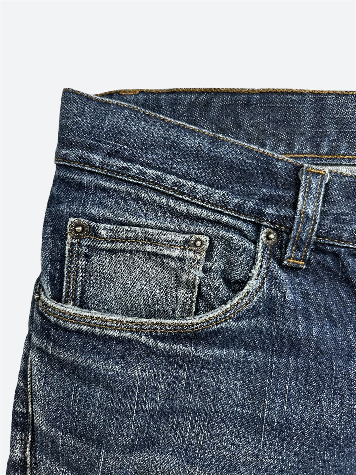 Prada CC000013 Prada Classic Fit Straight Jeans Washed Blue 33 Size US 33 - 3 Thumbnail
