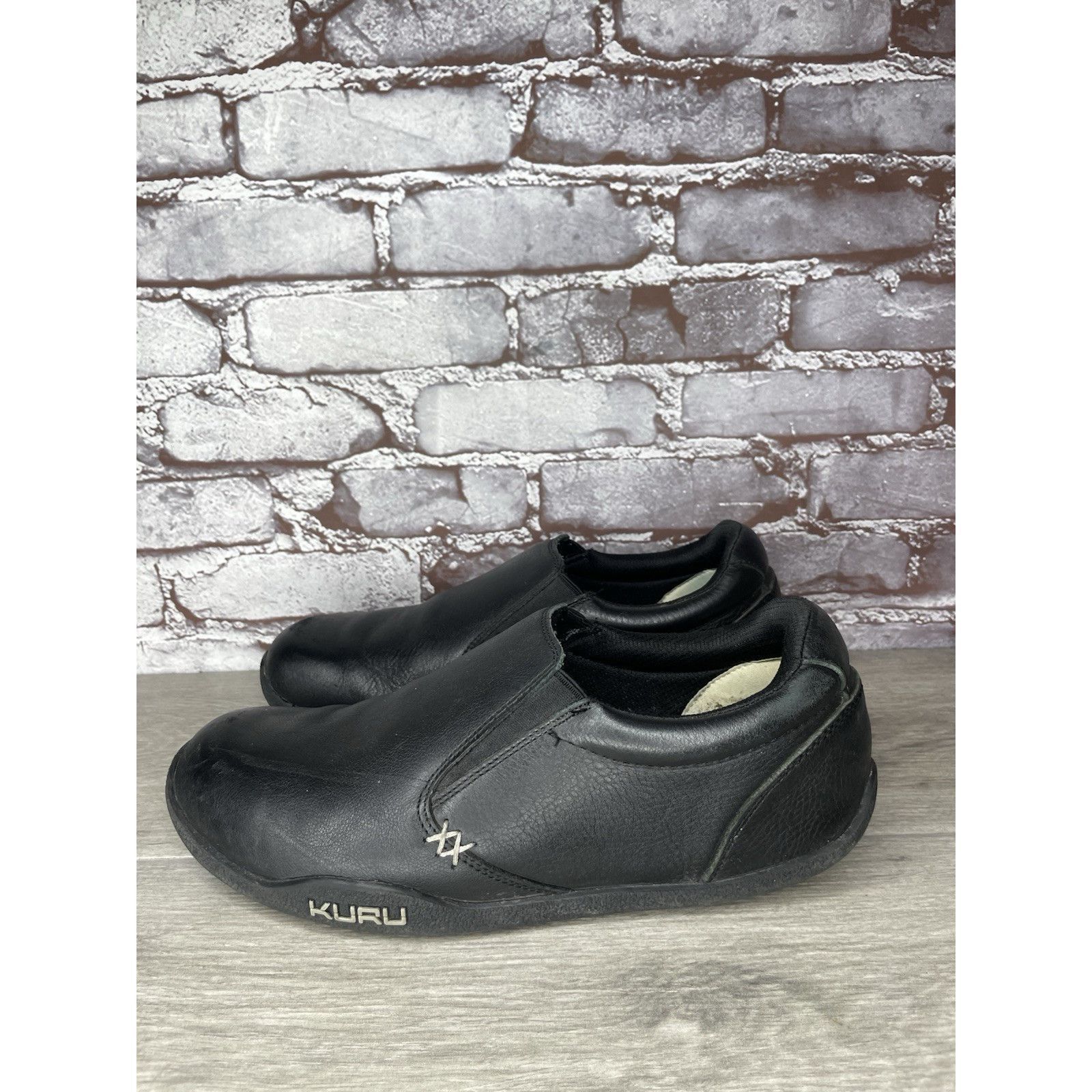 Guru Kuru Kivi Black Leather 10250180 Slip On Walking Loafers Com Size US 9.5 / EU 42-43 - 11 Thumbnail