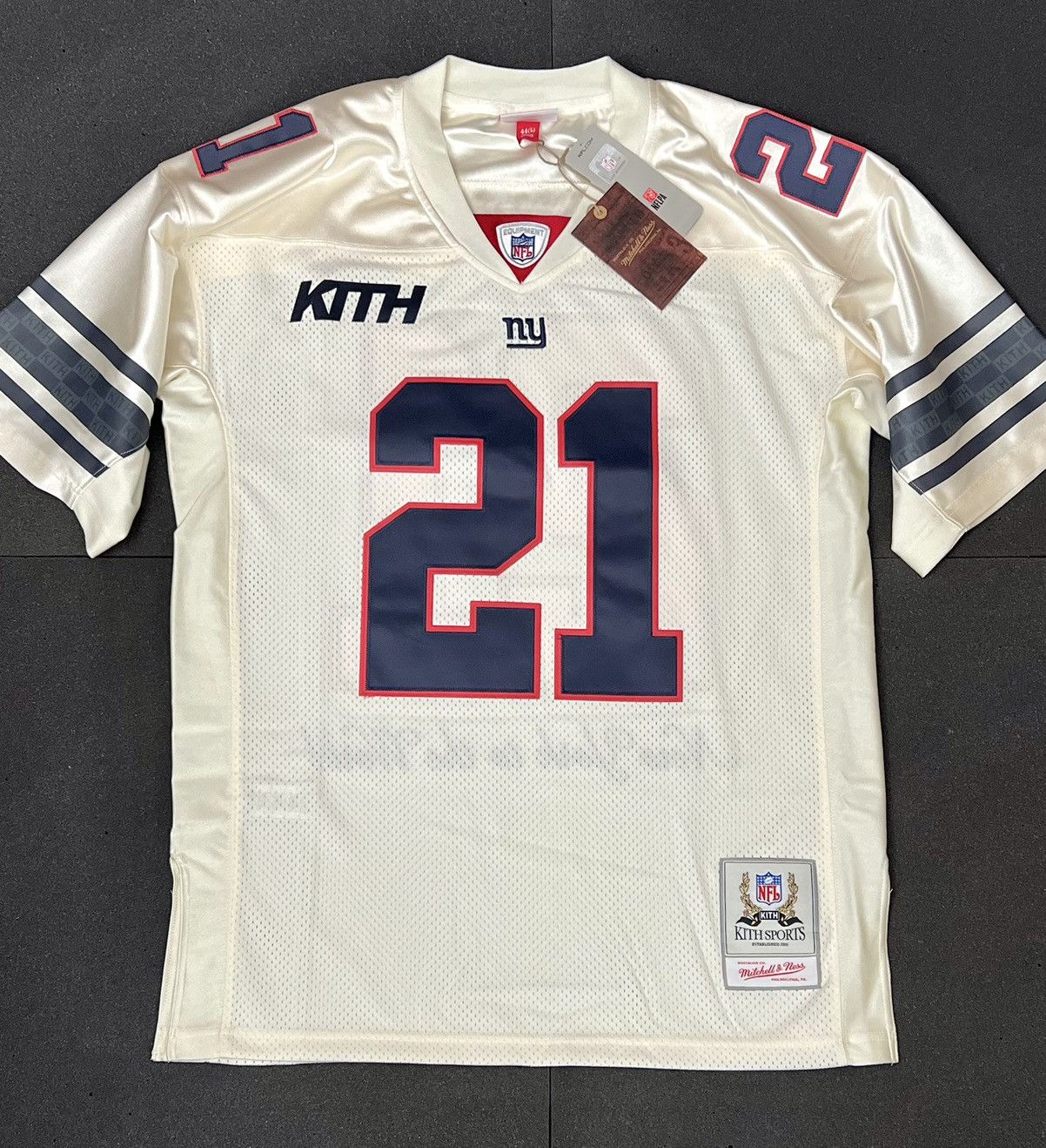 Kith for the NFL: Giants Mitchell & Ness Tiki Barber Jersey - Sandrift