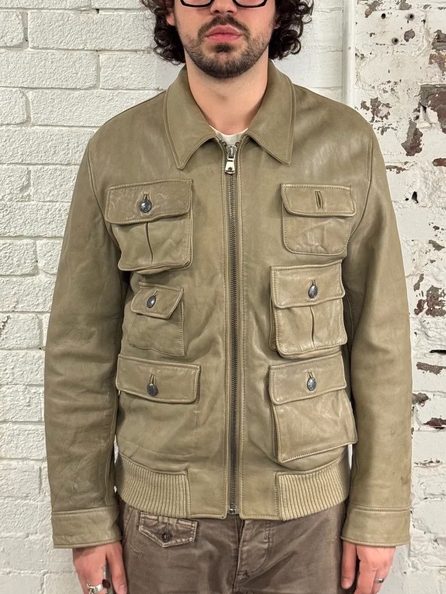 Dolce & Gabbana AW2006 Dolce & Gabbana Multi-Pocket Beige Cargo Leather Jacket Size US M / EU 48-50 / 2 - 3 Thumbnail